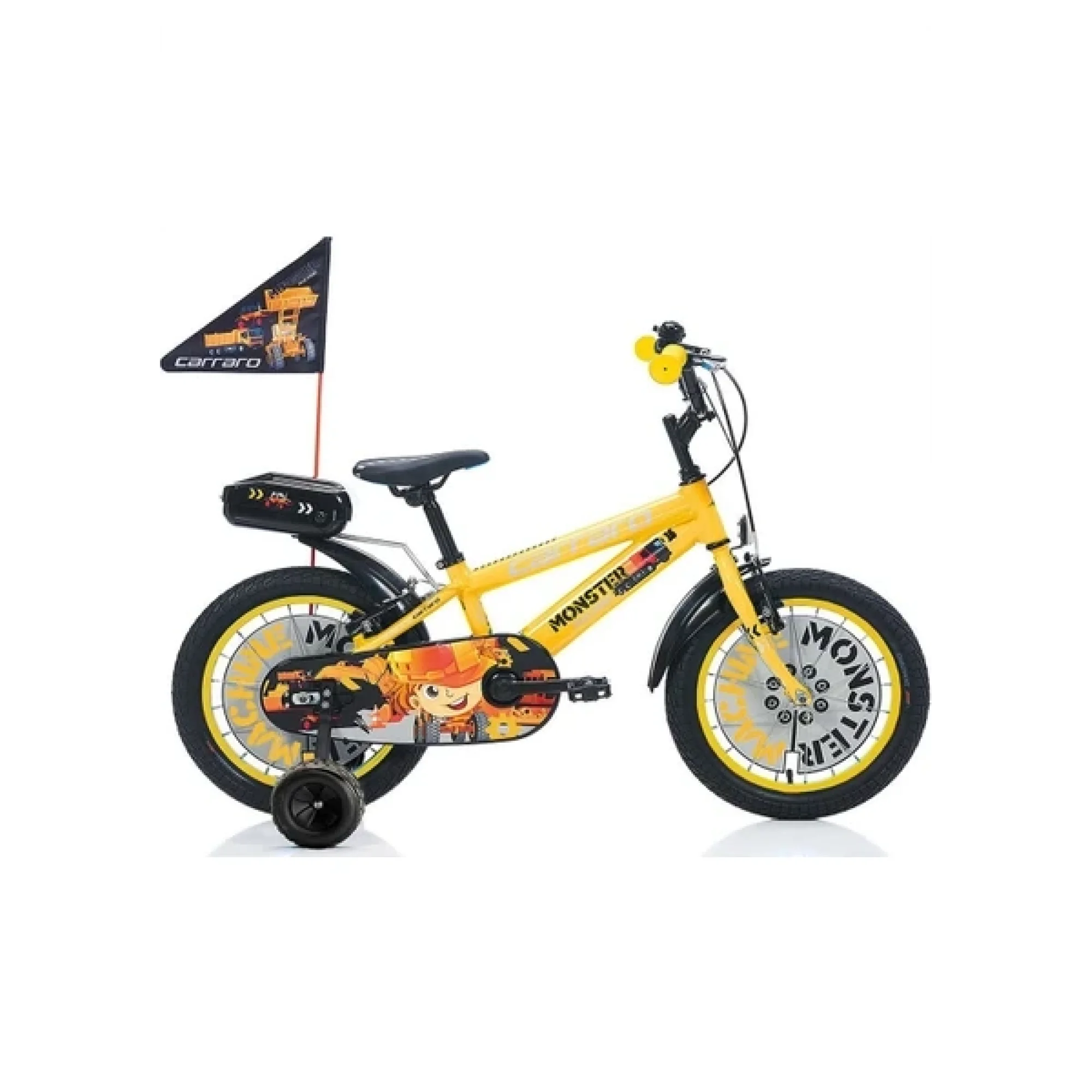 Monster 20 Jant 1 Vites V Fren Çocuk Bisikleti Sarı Gri Siyah