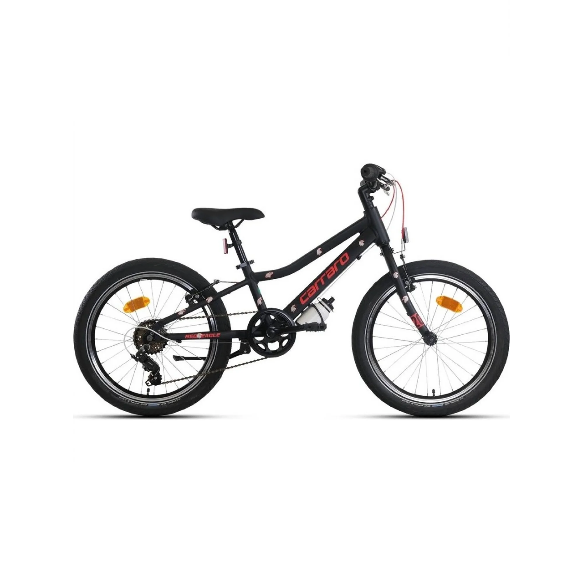 Carraro Red Eagle 20 Jant 6 Vites V Fren Çocuk Bisikleti Mat Siyah Kırmızı