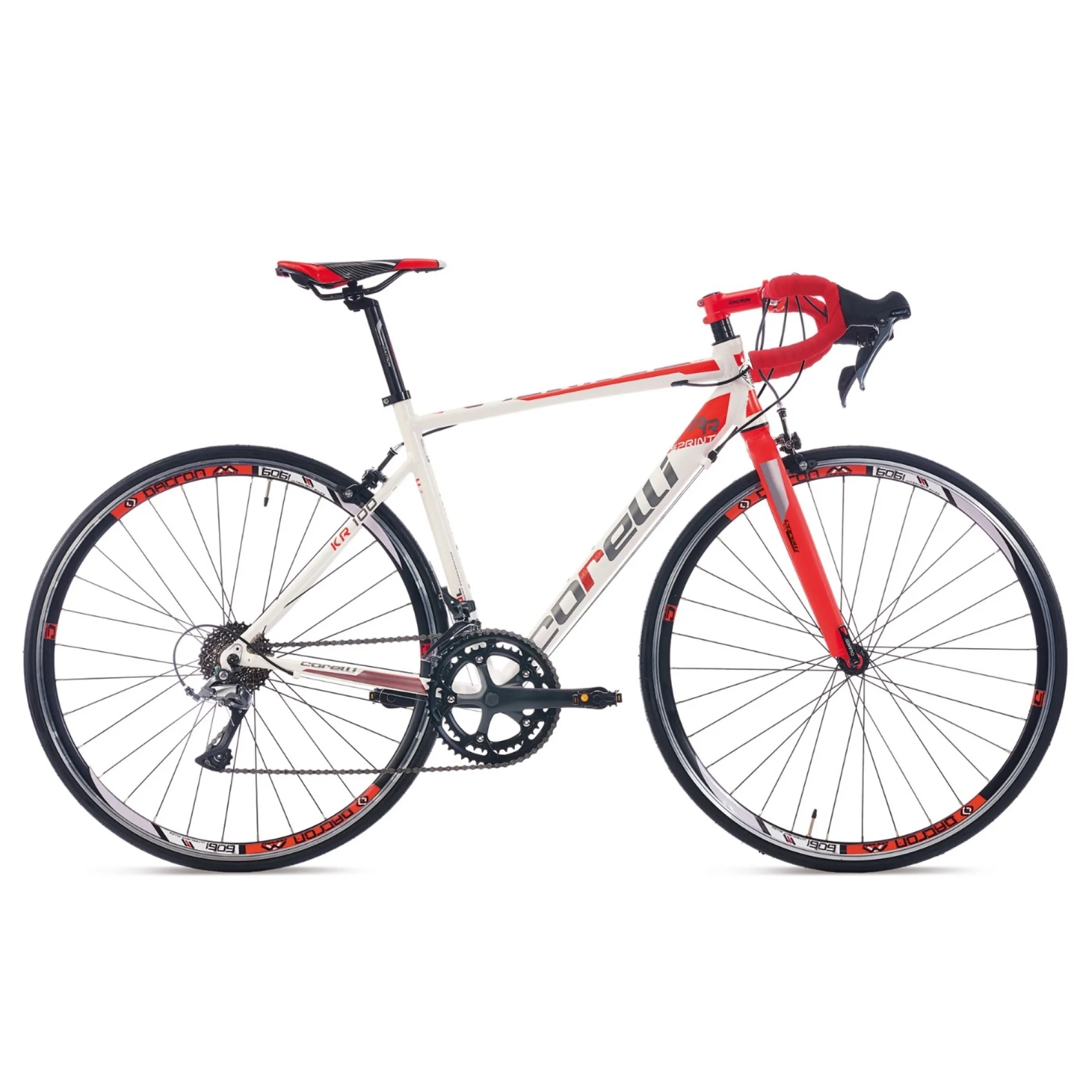 Corelli Sprint KR300 28 Jant 18 Vites V Fren Yol Yarış Bisikleti Beyaz Kırmızı Gri