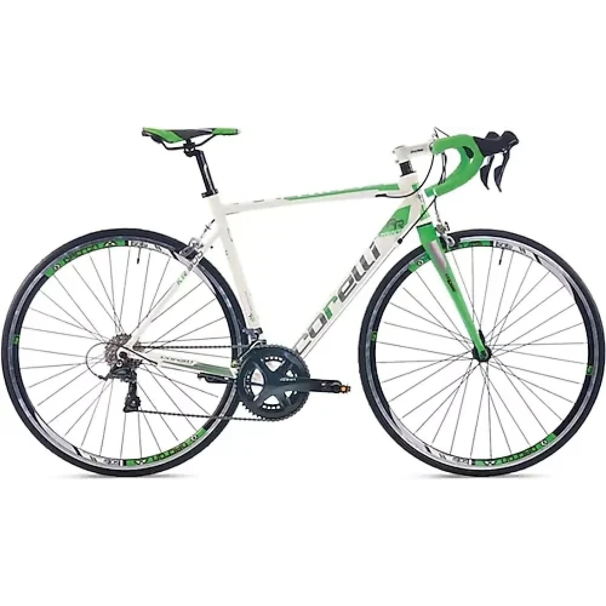 Corelli Sprint KR100 28 Jant 16 Vites V Fren Yol Yarış Bisikleti beyaz yeşil 48 Kadro