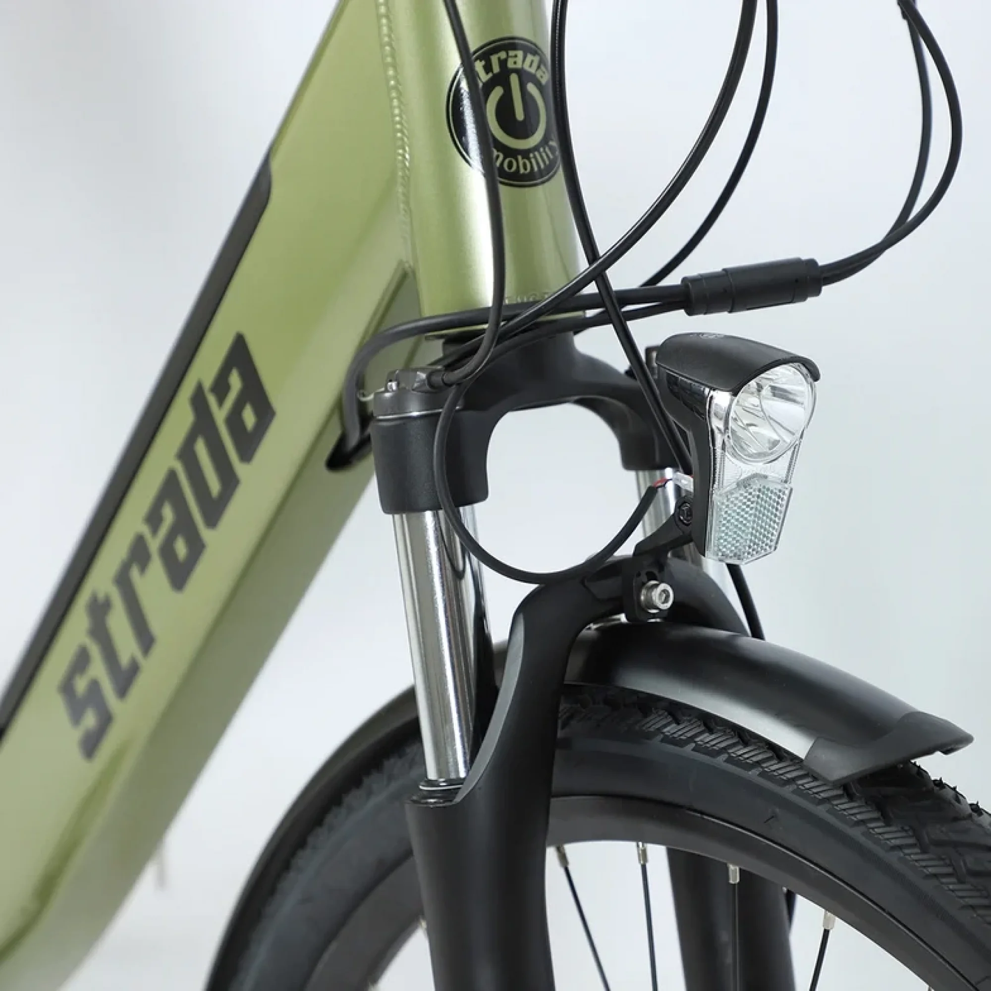 Strada E-Lite Elektrikli Bisiklet 250W 28 Jant 8 Vites Şehir Haki Yeşil-Siyah