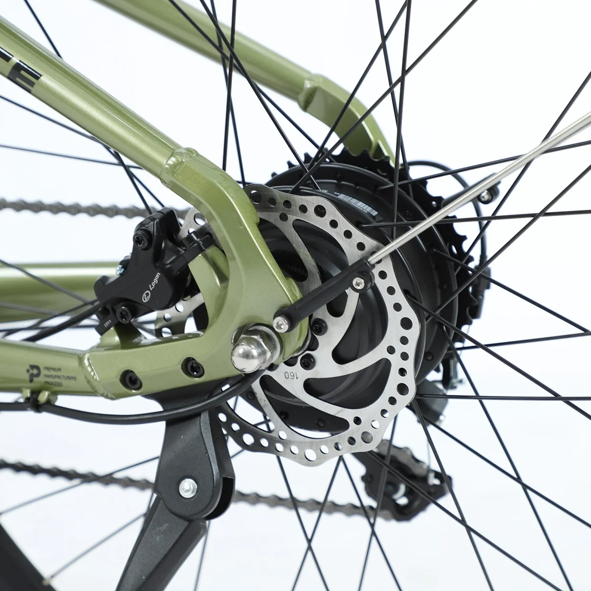 Strada E-Lite Elektrikli Bisiklet 250W 28 Jant 8 Vites Şehir Haki Yeşil-Siyah