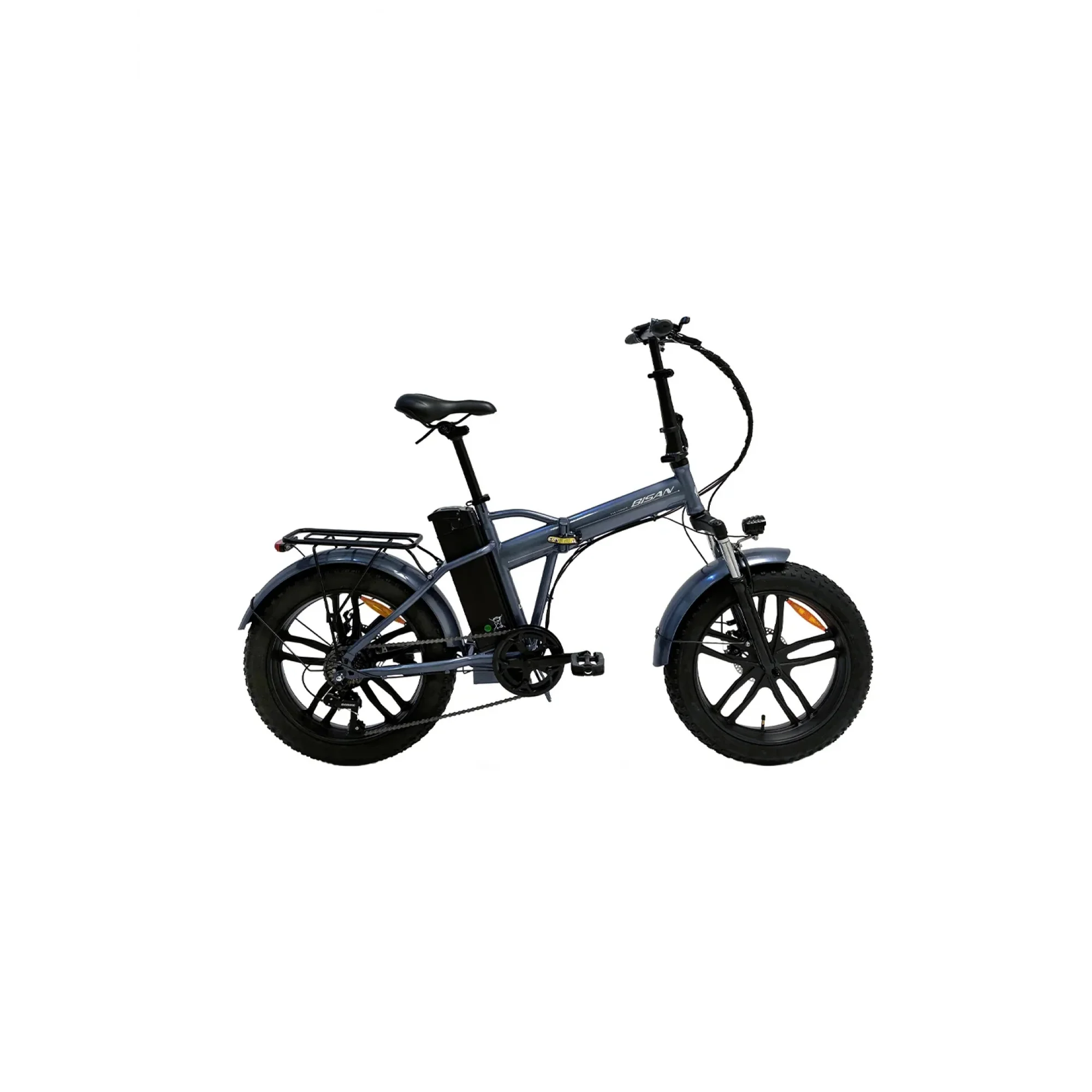 Bisan E-Folding F4 20 Jant 7 Vites Metalik Gri Elektrikli Katlanır Bisiklet