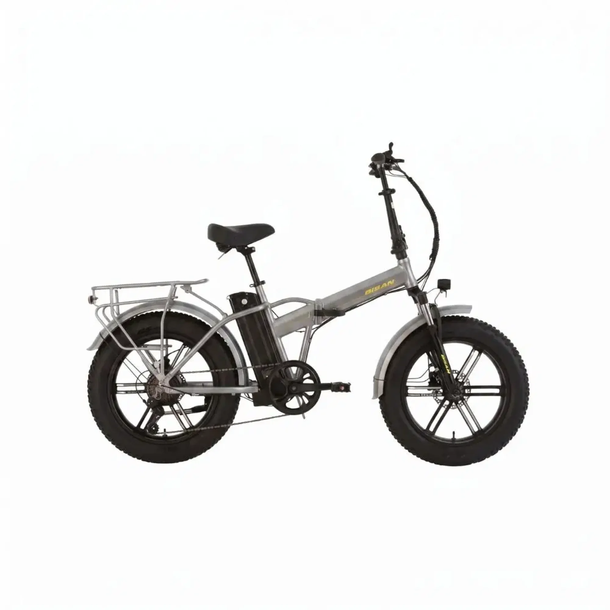 Bisan E-Folding F3 20 Jant 7 Vites 43 Cm Metalik Gri Elektrikli Katlanır Bisiklet