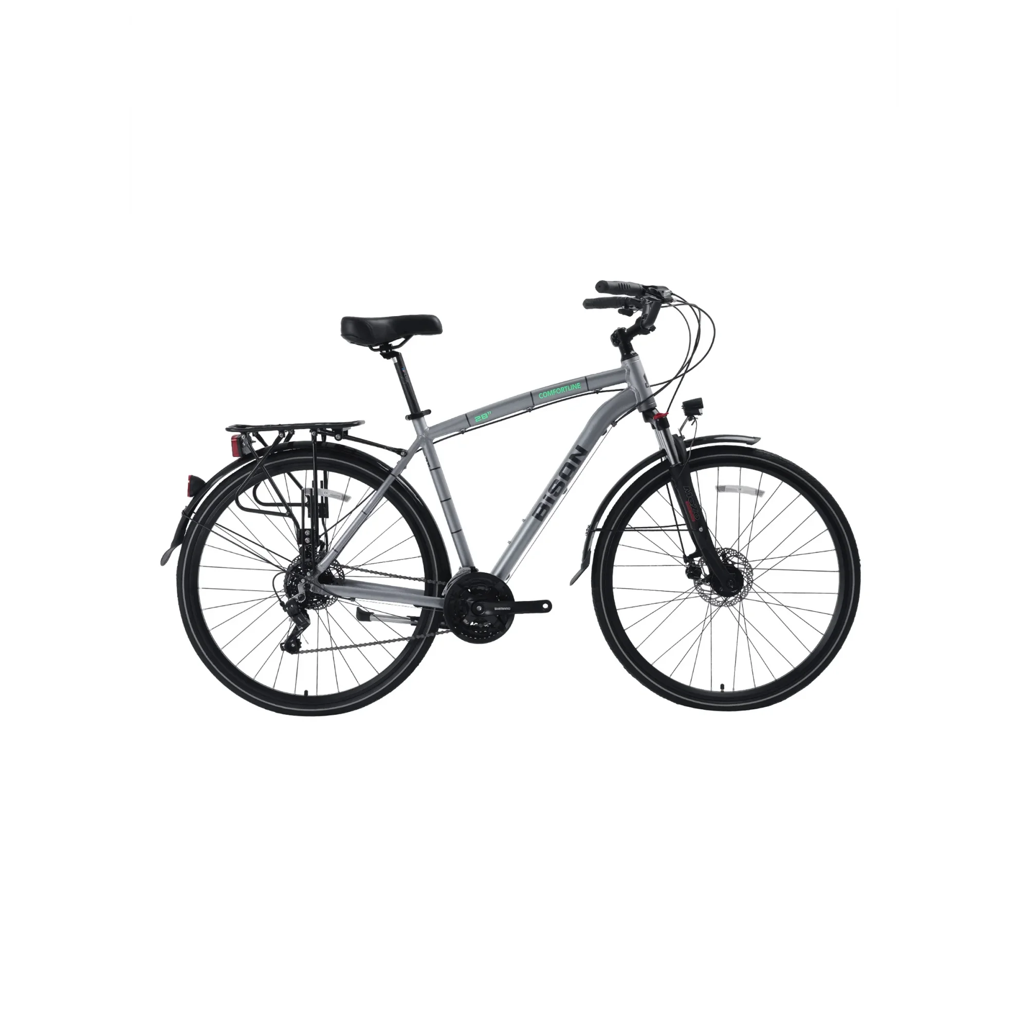 Bisan Comfortline MD Fren 21 Vites 28 Jant Şehir Bisikleti Gri Yeşil 52 Kadro