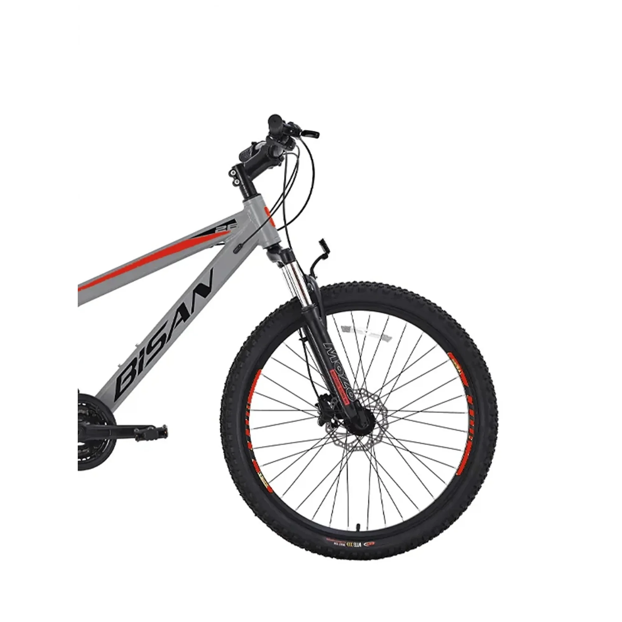 Bisan Cooper HD 27.5 Jant Açık Gri Siyah Kırmızı Dağ Bisikleti 37 Kadro