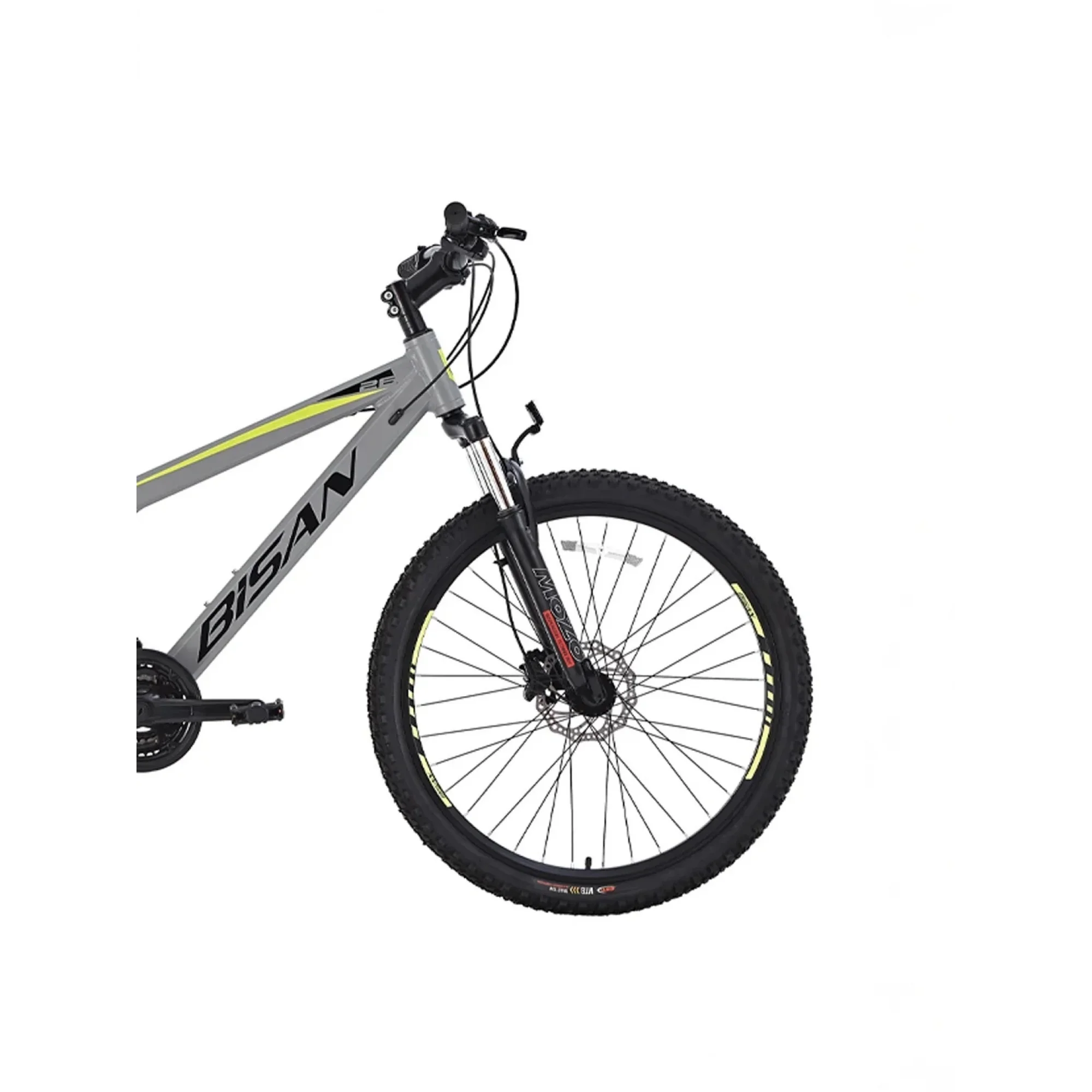 Bisan Cooper HD 27.5 Jant Açık Gri Siyah Sarı Dağ Bisikleti 37 Kadro