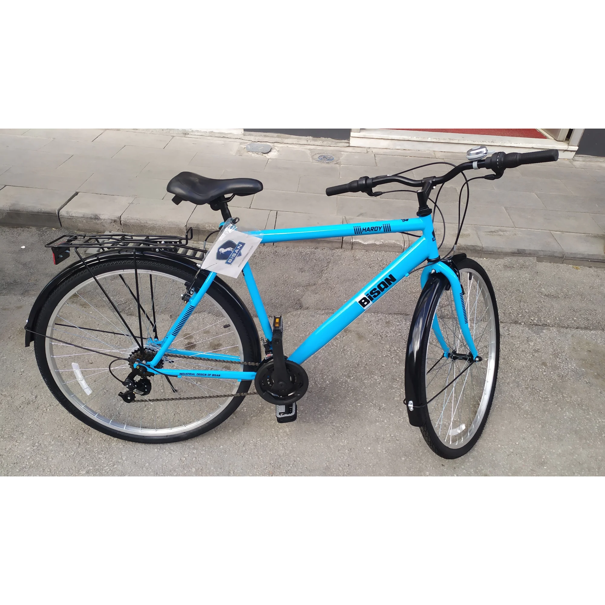 Bisan Hardy-S V Fren Shimano 21 Vites 28 Jant Şehir Bisikleti Mavi Siyah 56 Kadro