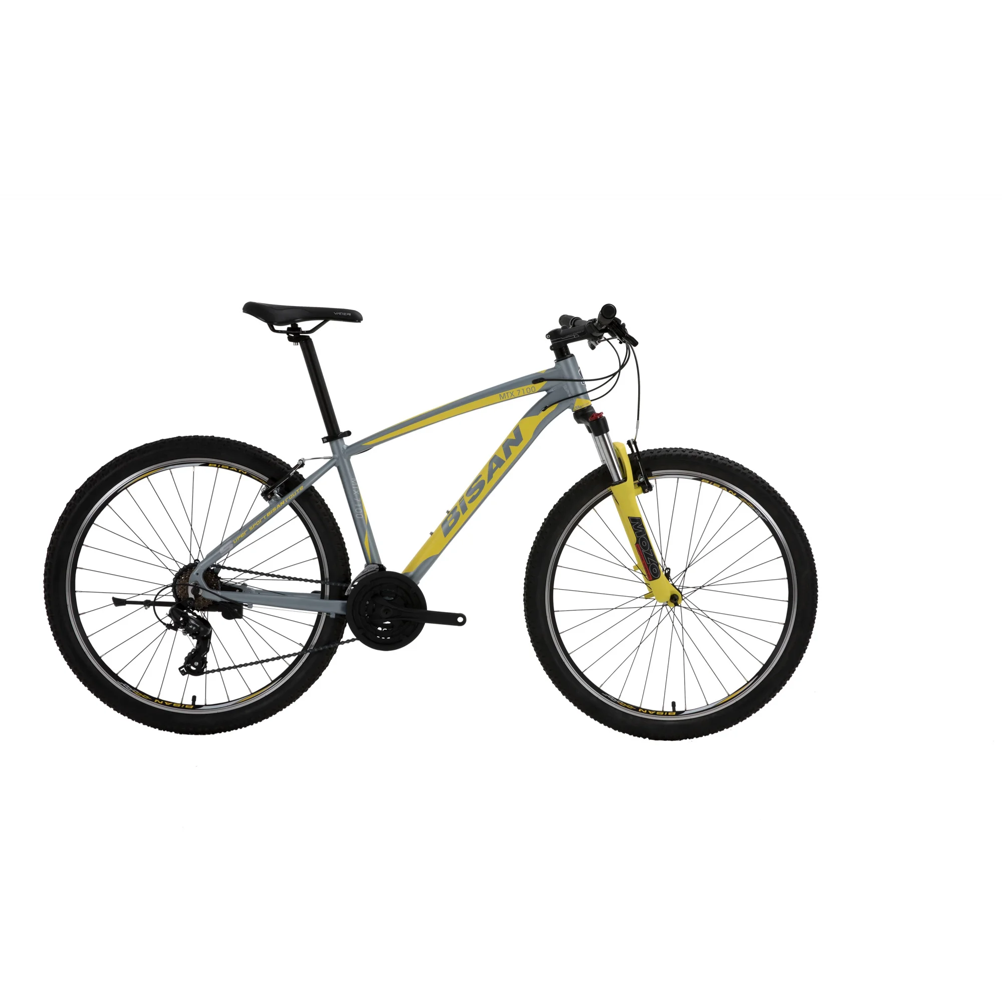 Bisan MTX 7100 V Fren 21 Vites 26 Jant Dağ Bisikleti Gri Sarı 19 Kadro