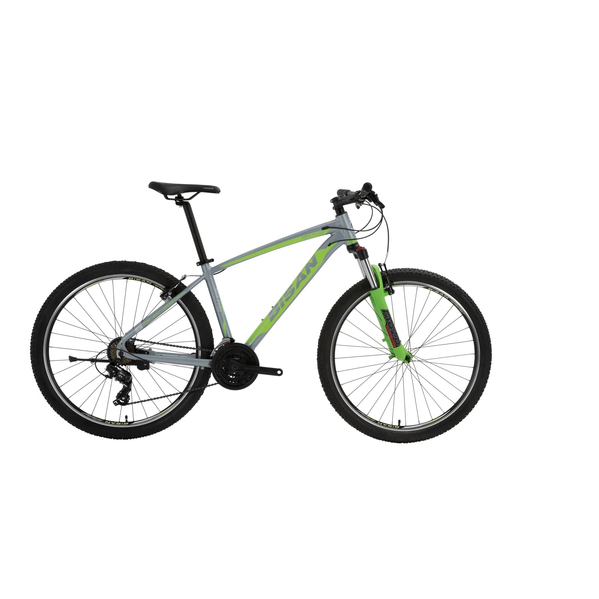 Bisan MTX 7100 V Fren 21 Vites 26 Jant Dağ Bisikleti Gri Yeşil 40 Kadro