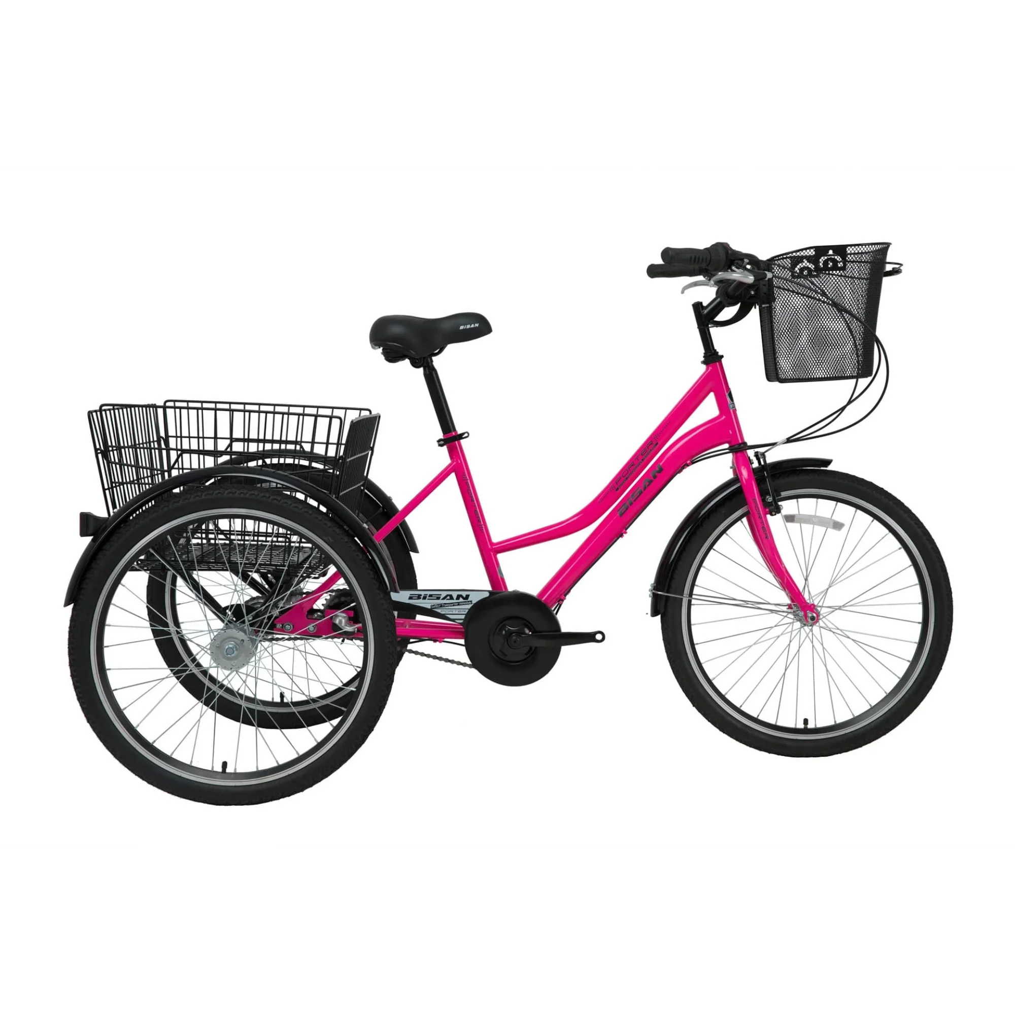 Bisan Porter Nexus 3 Vites 24 Jant Şehir Kargo Bisikleti Pembe Siyah 39 Kadro
