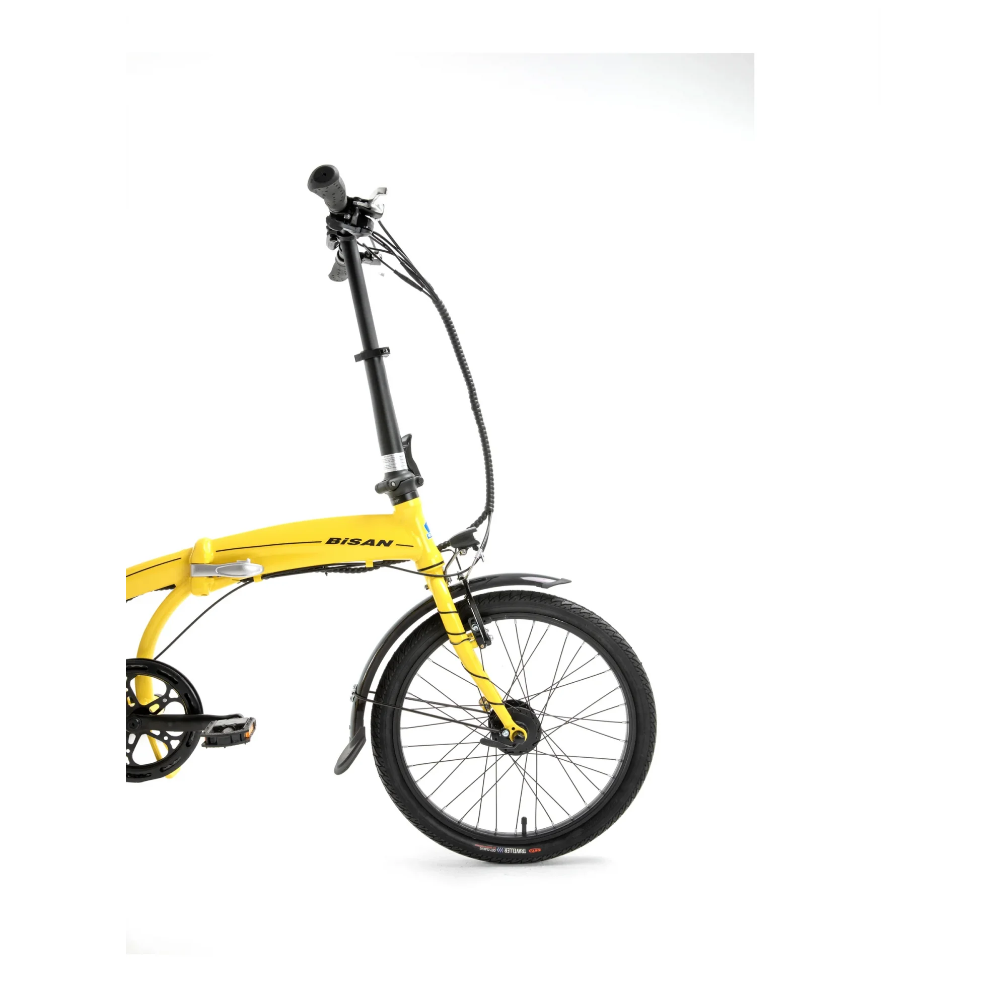Bisan Prime V Fren 7 Vites 20 Jant Elektrikli Katlanır Bisiklet Cat Sarı Siyah 32 Kadro