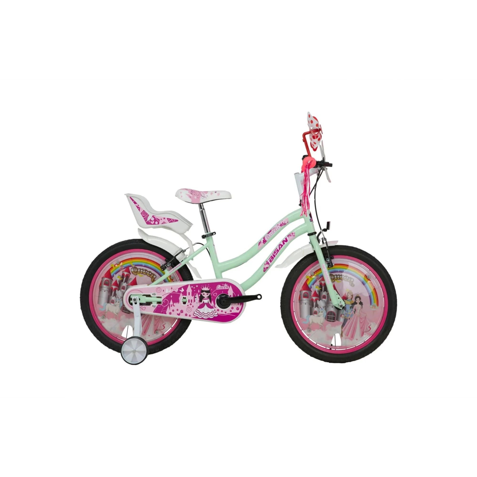 Bisan Queen 20 Jant Çocuk Bisikleti Yeşil Pembe
