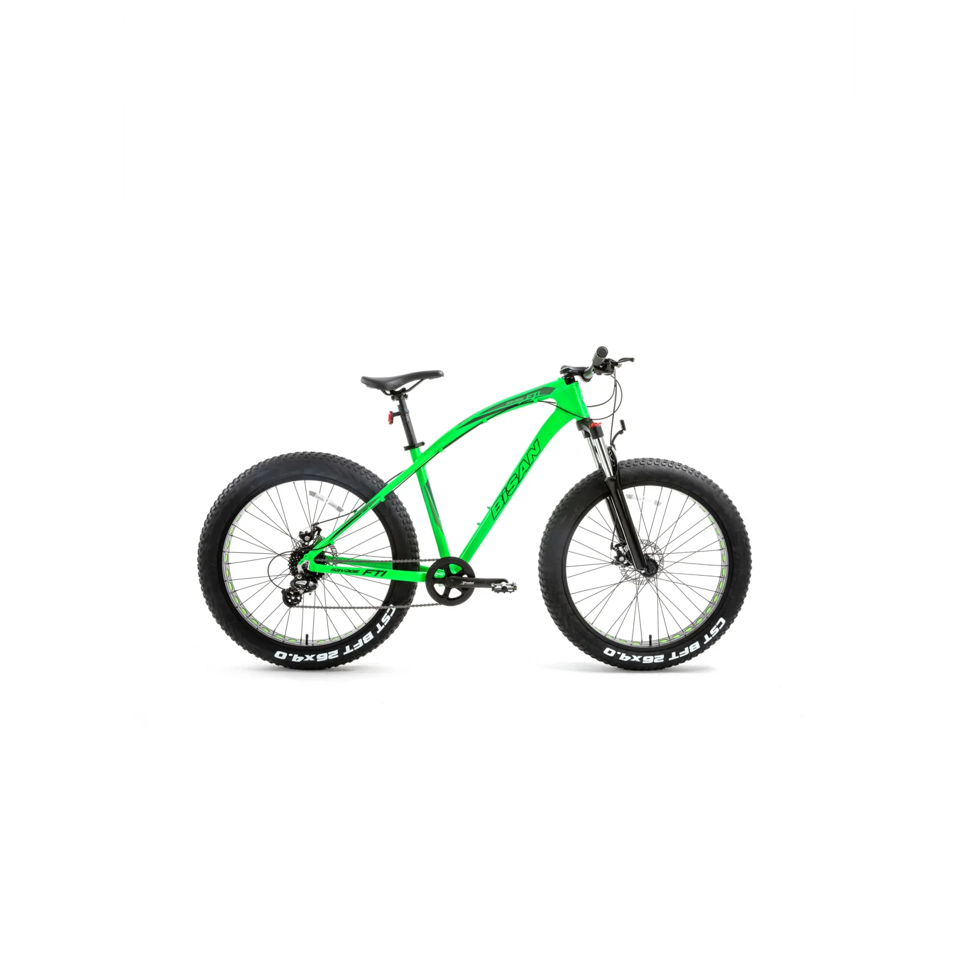 Bisan Savage FT1 Deore 10 Vites MD Fren 26 Jant Fat Bike Bisikleti Neon Yeşil Gri 46 Kadro