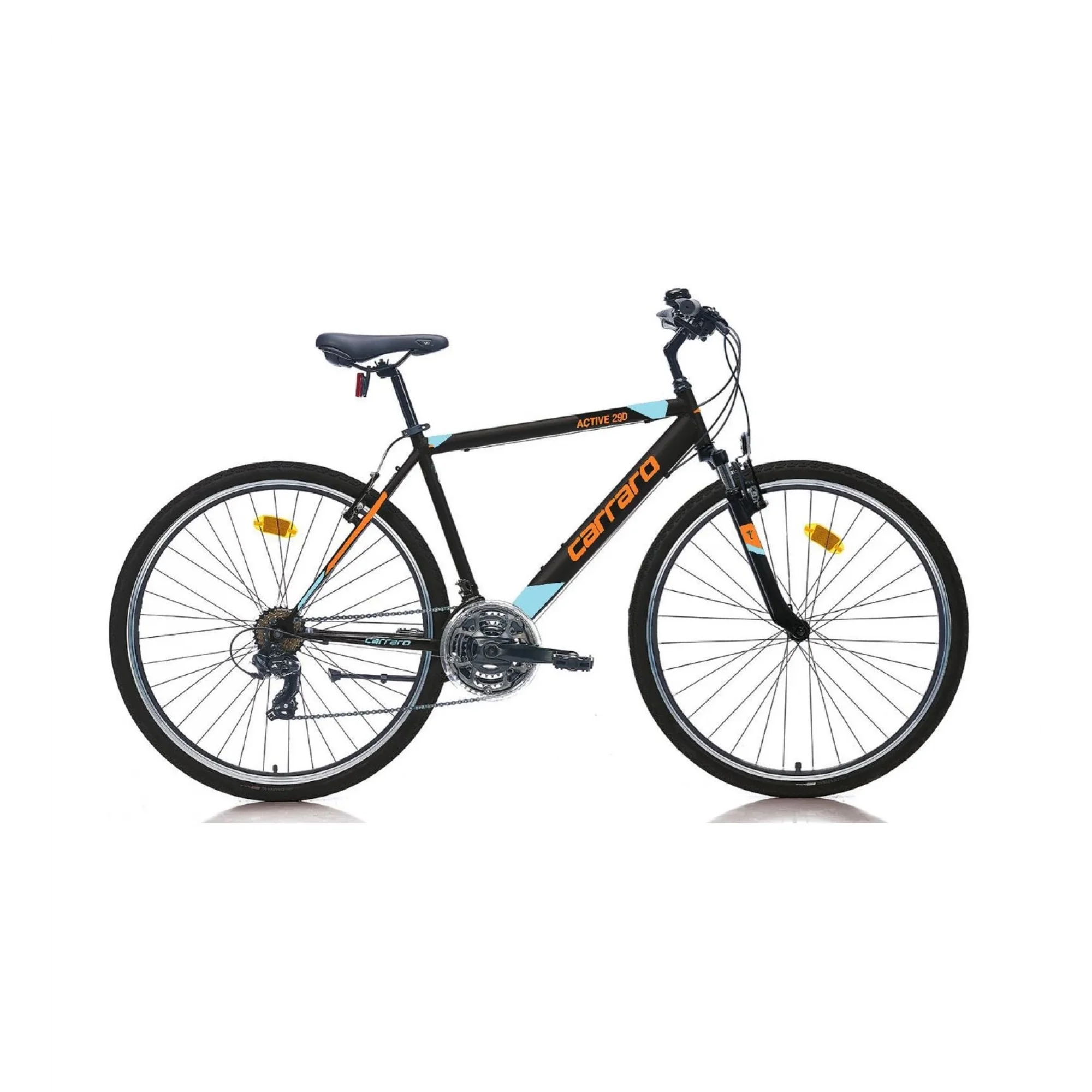 Carraro Active 290 V Fren 21 Vites 28 Jant Şehir Bisikleti Siyah Turuncu Mavi 49 Kadro