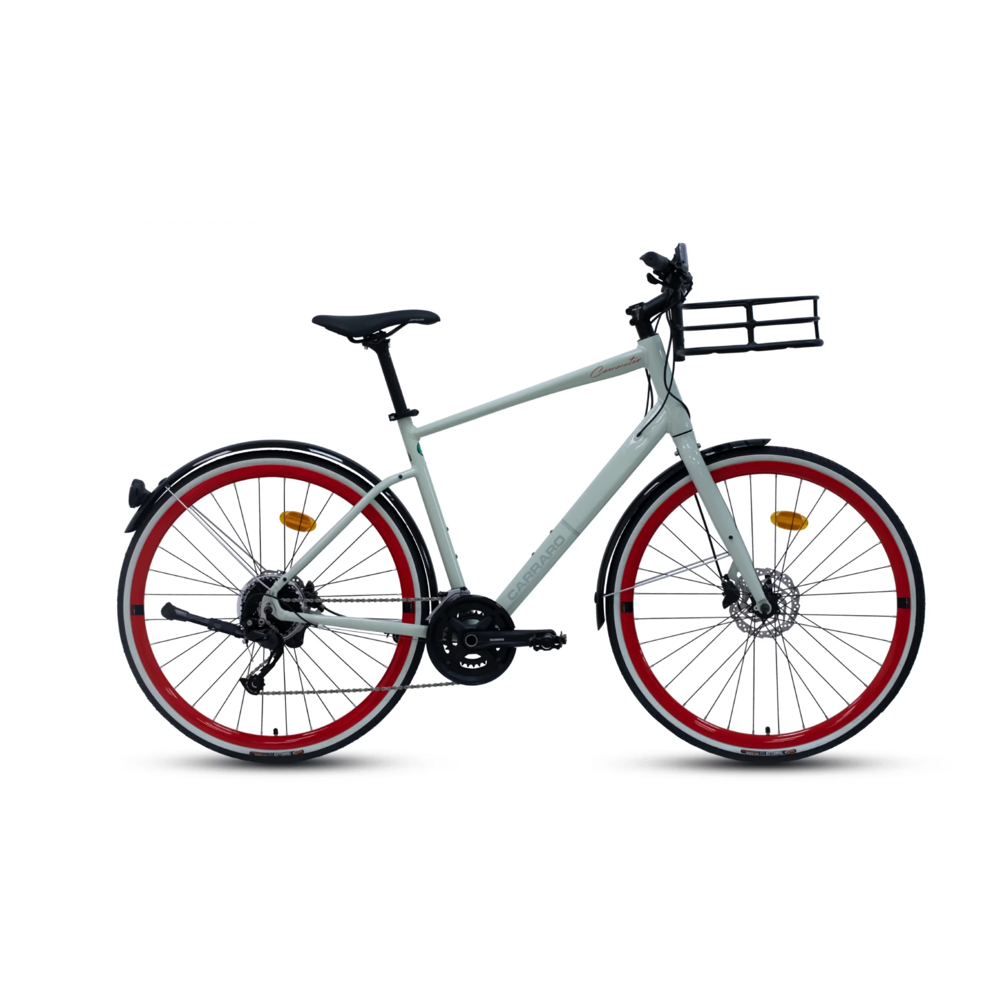 Carraro Commuter HD Fren Alivio 18 Vites 28 Jant Şehir Bisikleti Çimento Grisi Kırmızı 52 Kadro