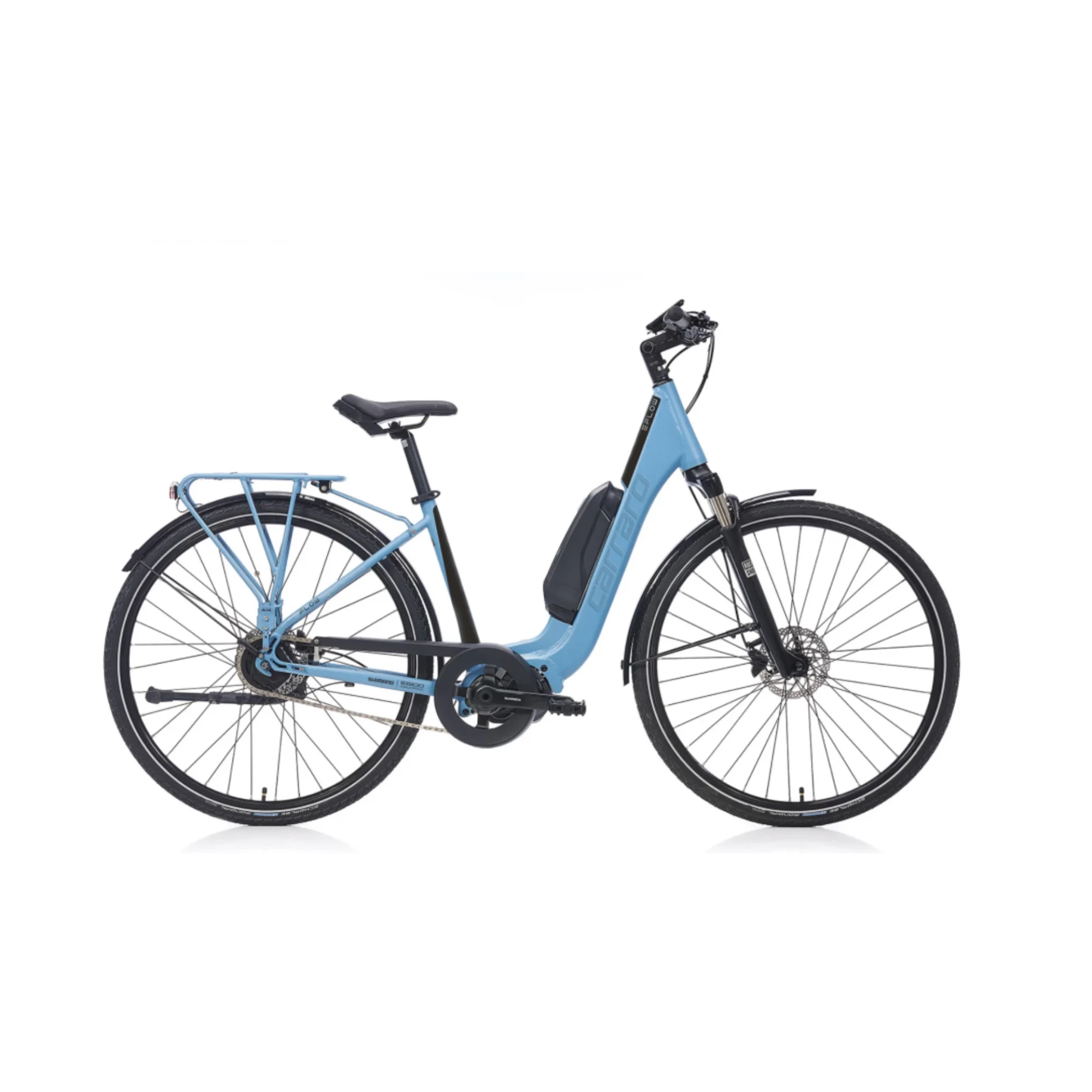 Carraro E-Flow HD Fren Otomatik Vites 28 Jant Elektrikli Şehir Bisikleti Mat Mavi Siyah 45 Kadro