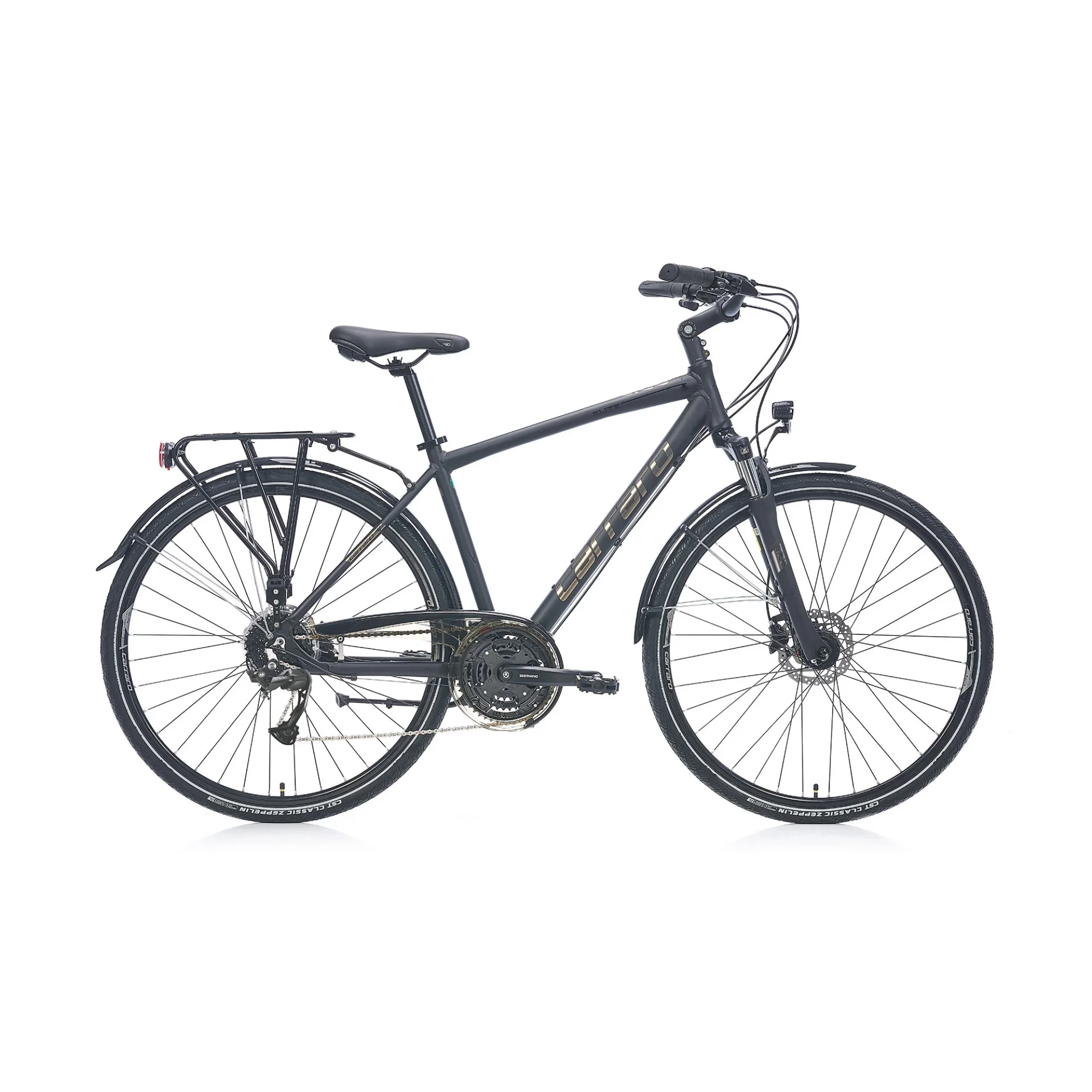 Carraro Elite 906 HD Fren Cues 18 Vites 28 Jant Şehir Bisikleti Parlak Siyah Koyu Krom 52 Kadro