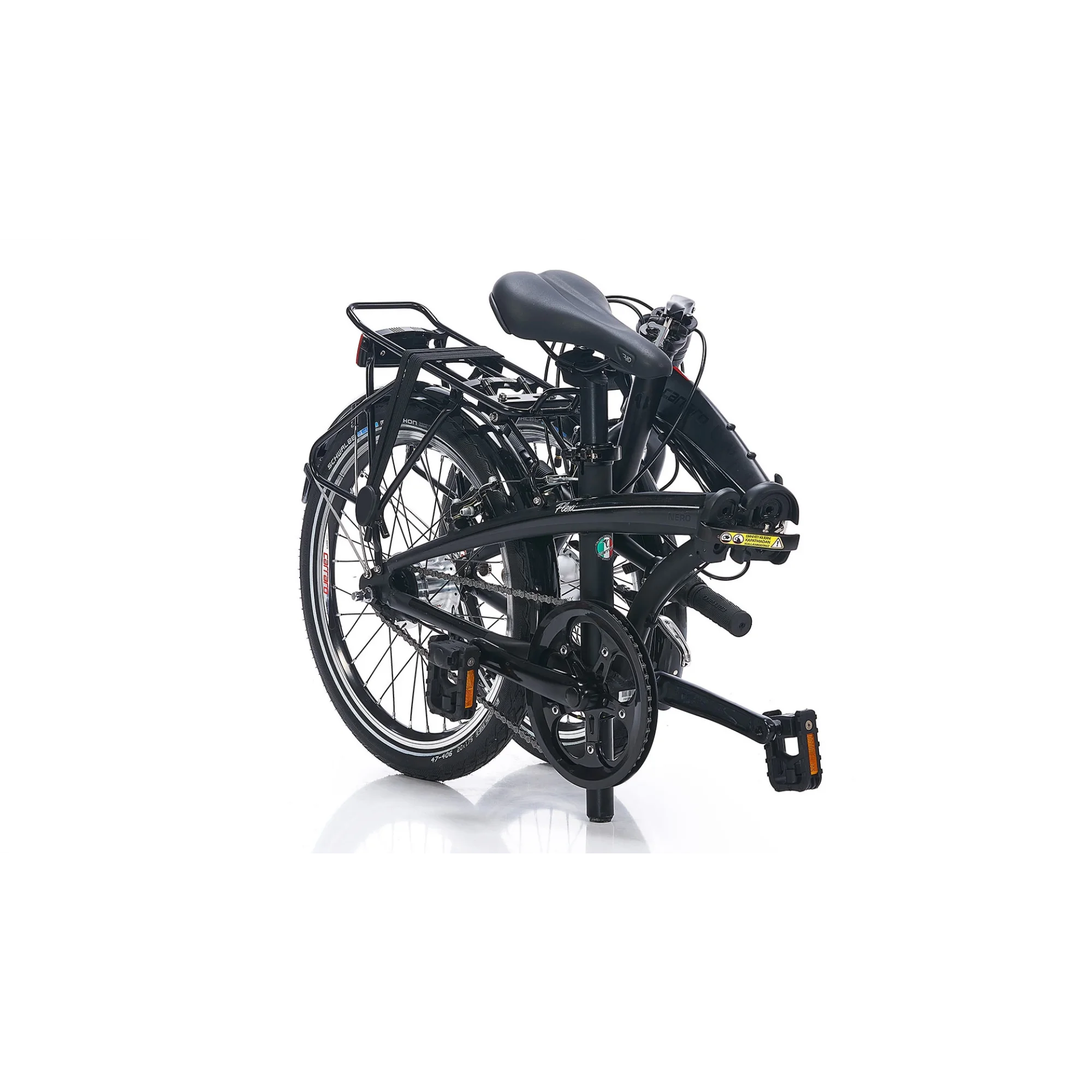 Carraro Flexi Nero V Fren Nexus 7 Vites 20 Jant Katlanır Bisiklet Mat Siyah Parlak Siyah Krom