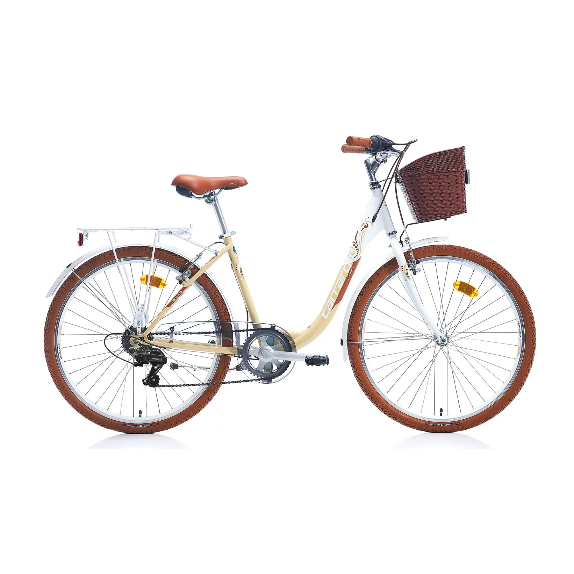 Carraro Juliana 28 V Fren 7 Vites 28 Jant Şehir Bisikleti Beyaz Bej Kahve 43 Kadro