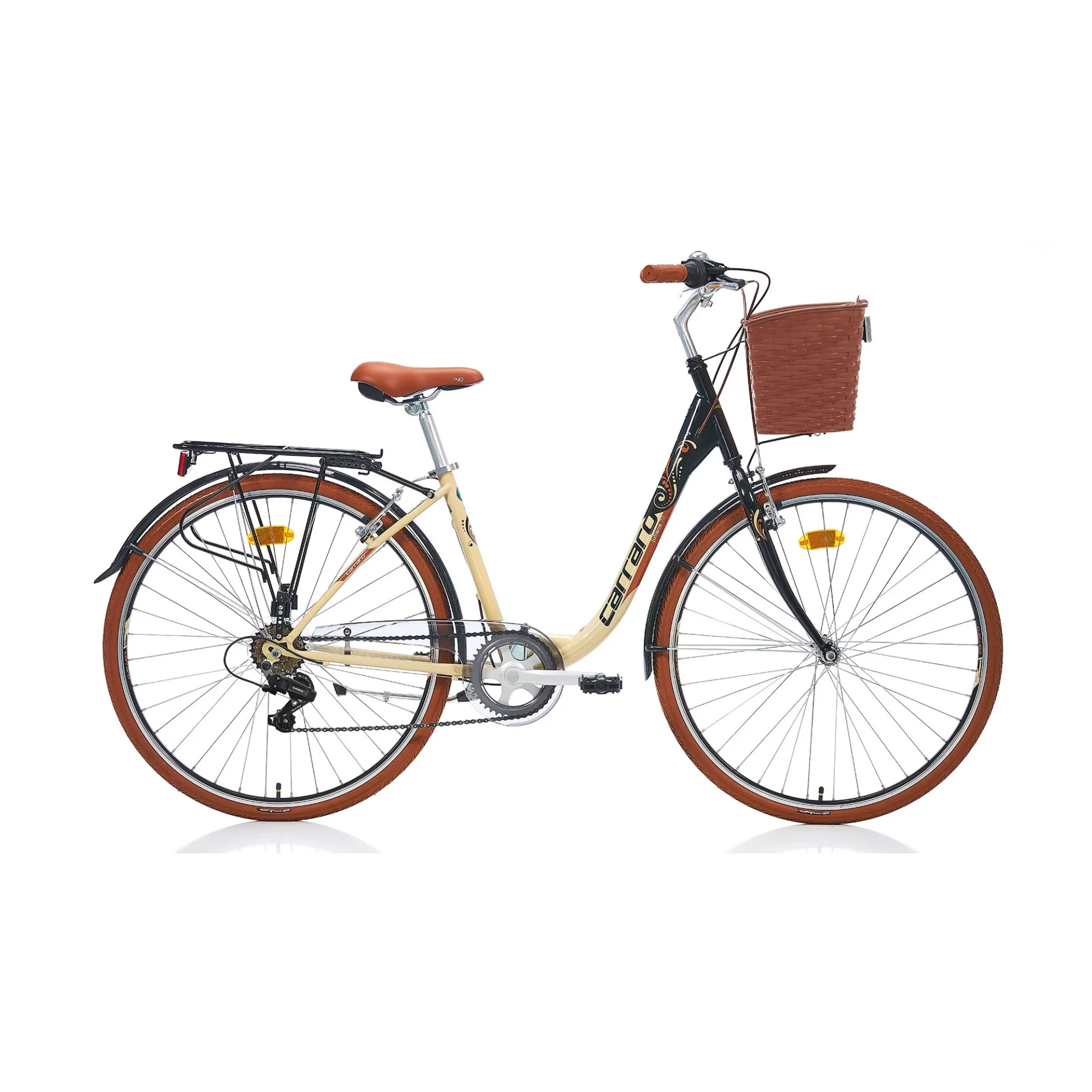 Carraro Juliana 28 V Fren 7 Vites 28 Jant Şehir Bisikleti Siyah Bej Kahve 43 Kadro