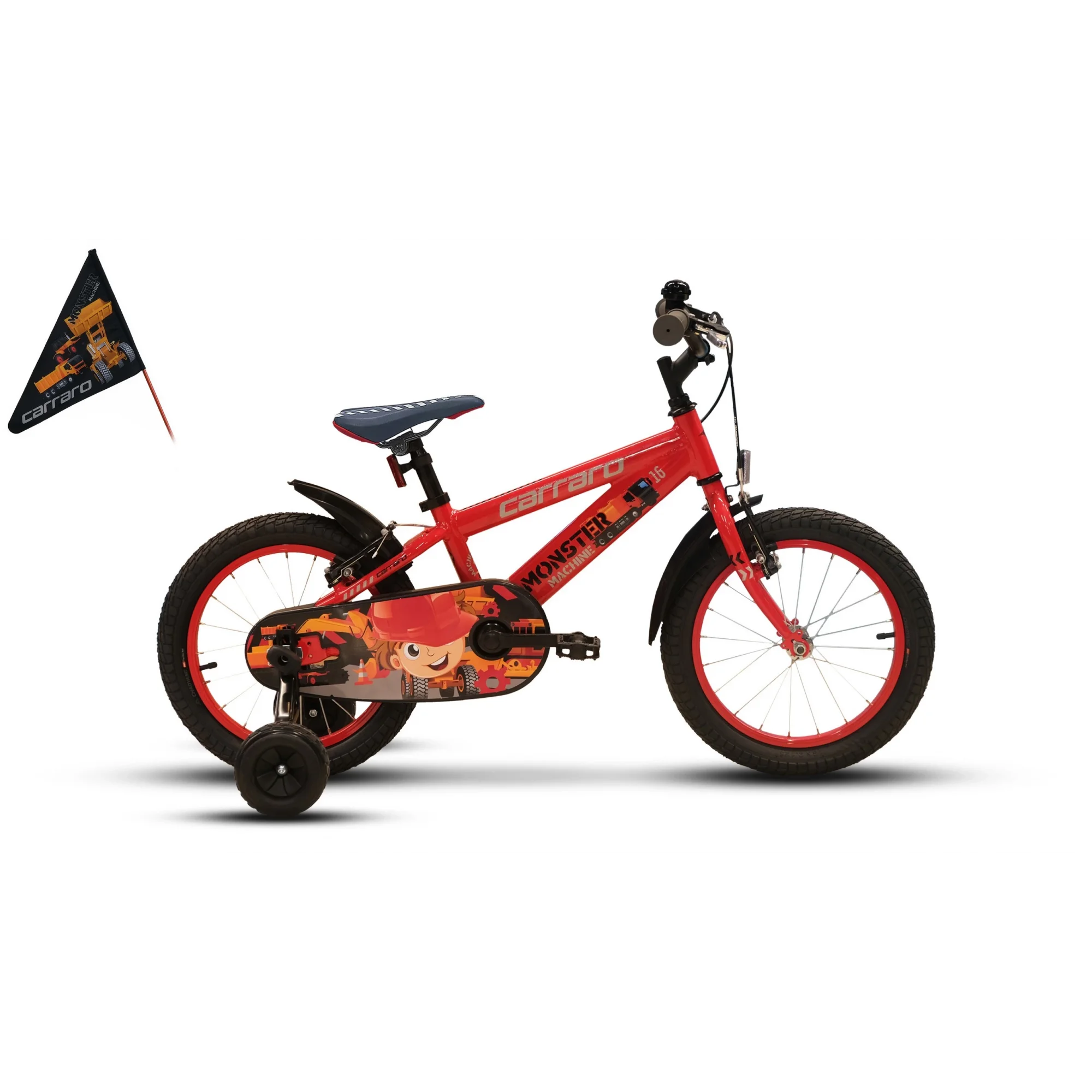 Carraro Monster 20 Alüminyum Kadro 20 Jant Çocuk Bisikleti Kırmızı Gri Siyah