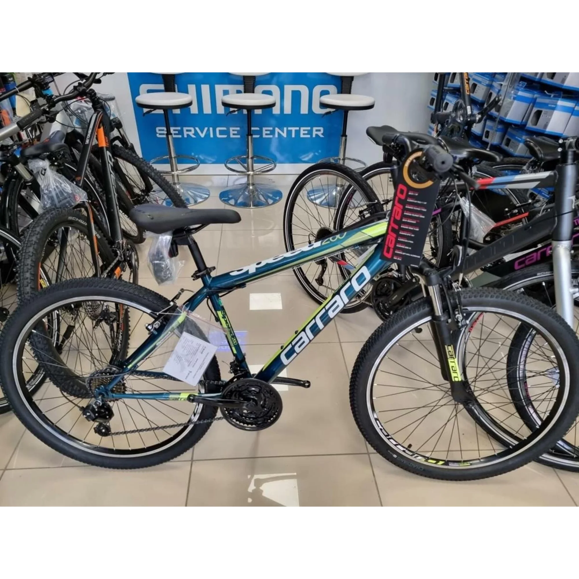 Carraro Speed 240 V Fren 21 Vites 24 Jant Dağ Bisikleti Deniz Yeşili Lime Yeşil Beyaz