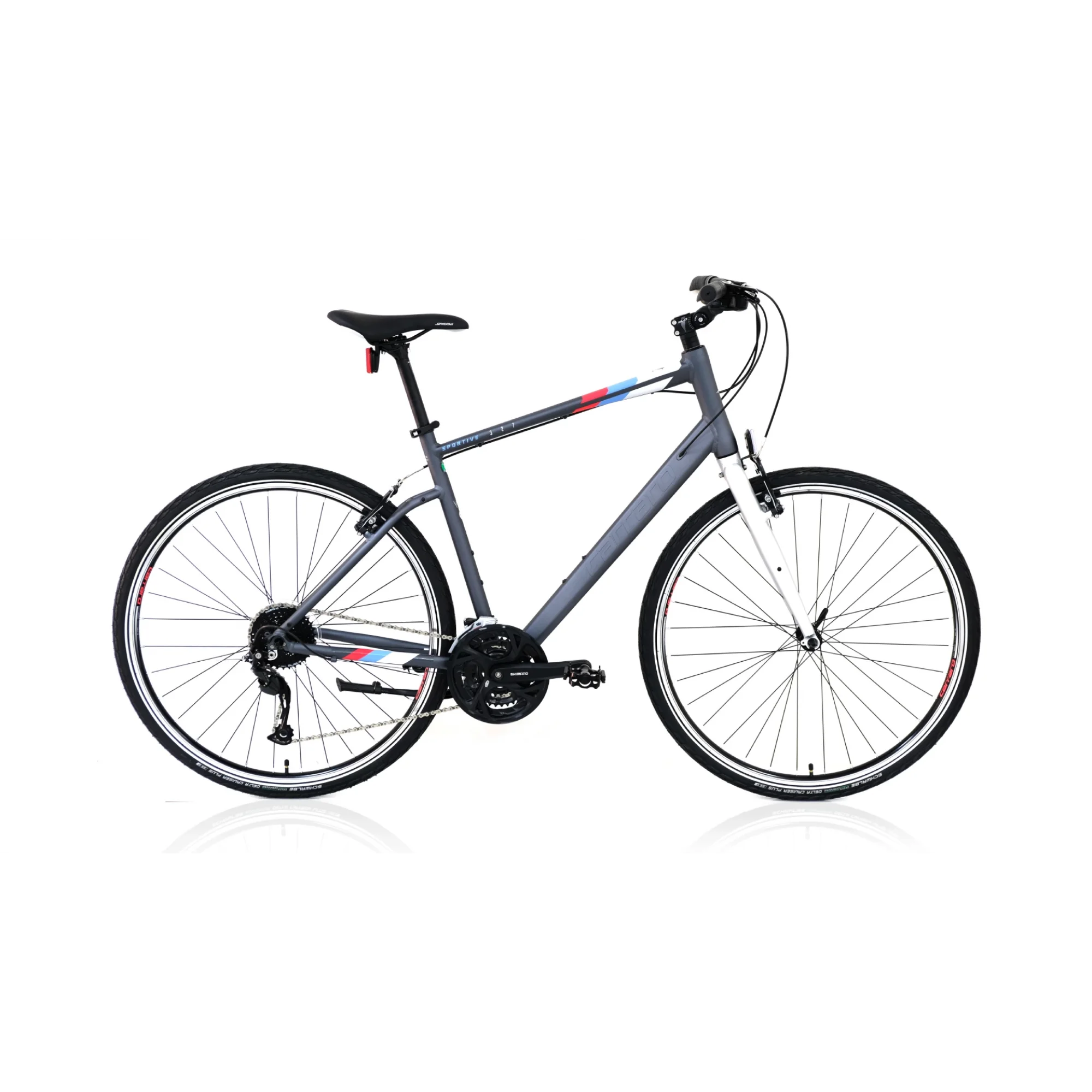 Carraro Sportive 327 V Fren 27 Vites 28 Jant Şehir Bisikleti Mat Antrasit Gümüş Mavi 44 Kadro