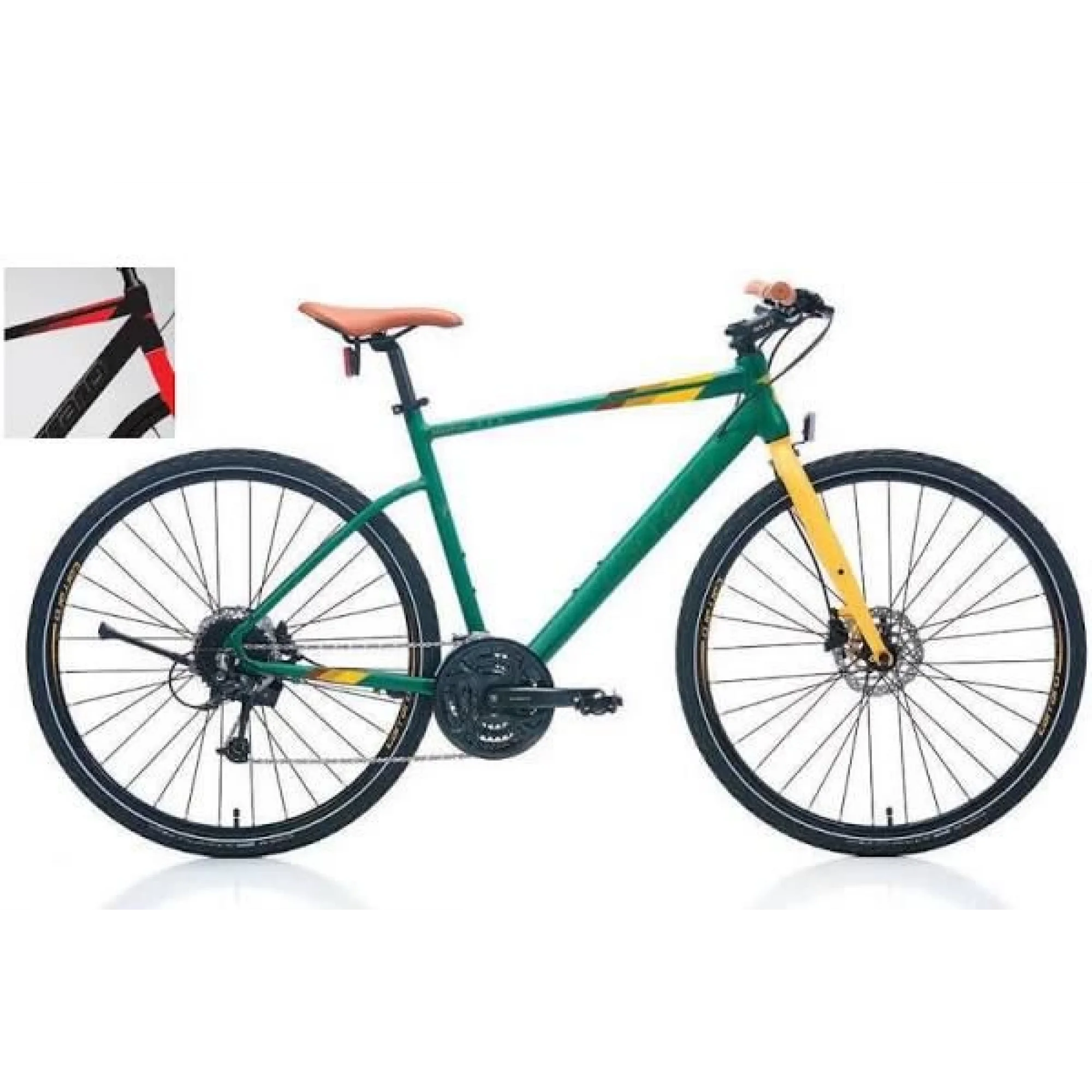 Carraro Sportive 328 HD Disk Fren 27 Vites 28 Jant Şehir Bisikleti Siyah Kırmızı 48 Kadro