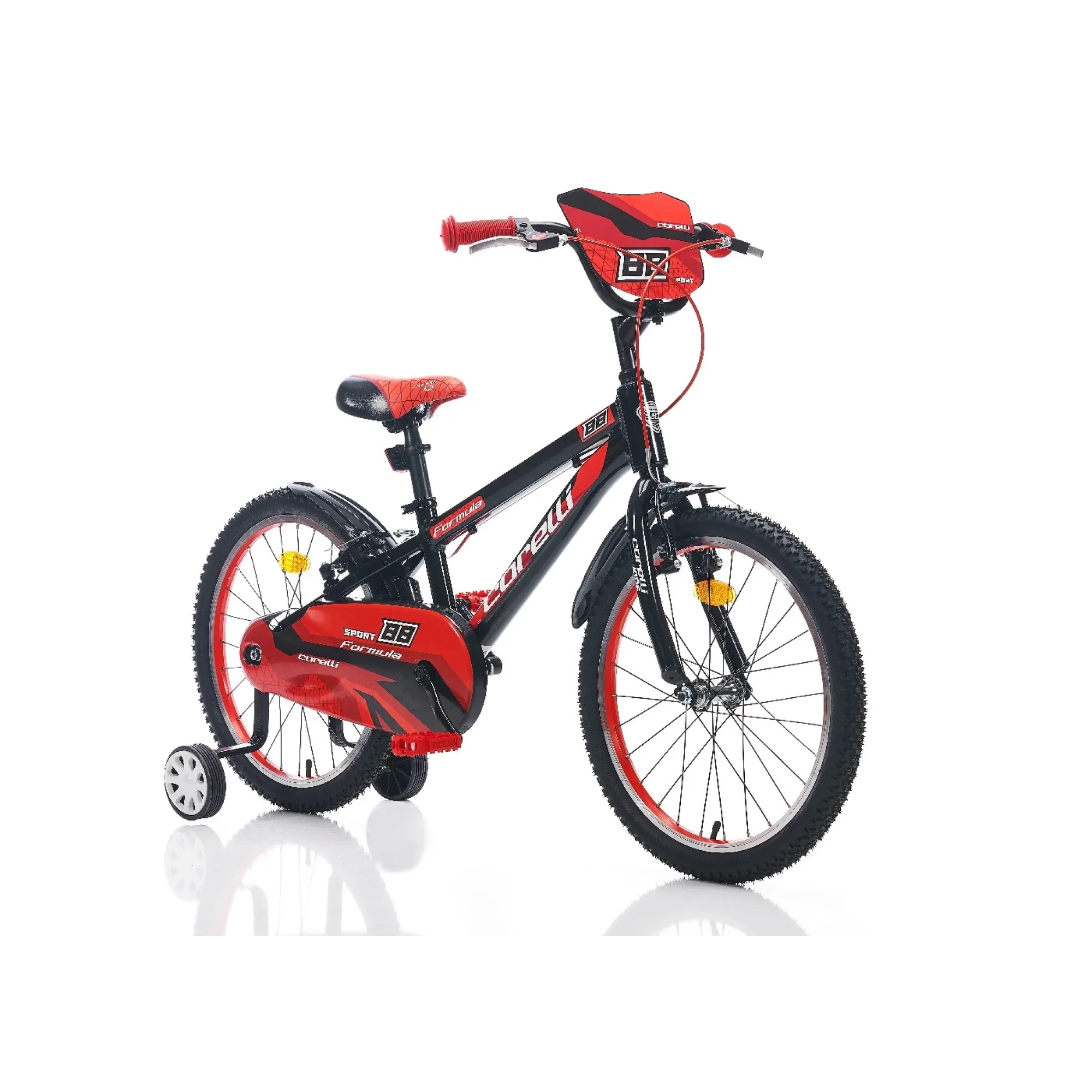 Corelli Formula 20 Jant Çocuk Bisikleti Alüminyum Kadro Siyah Kırmızı