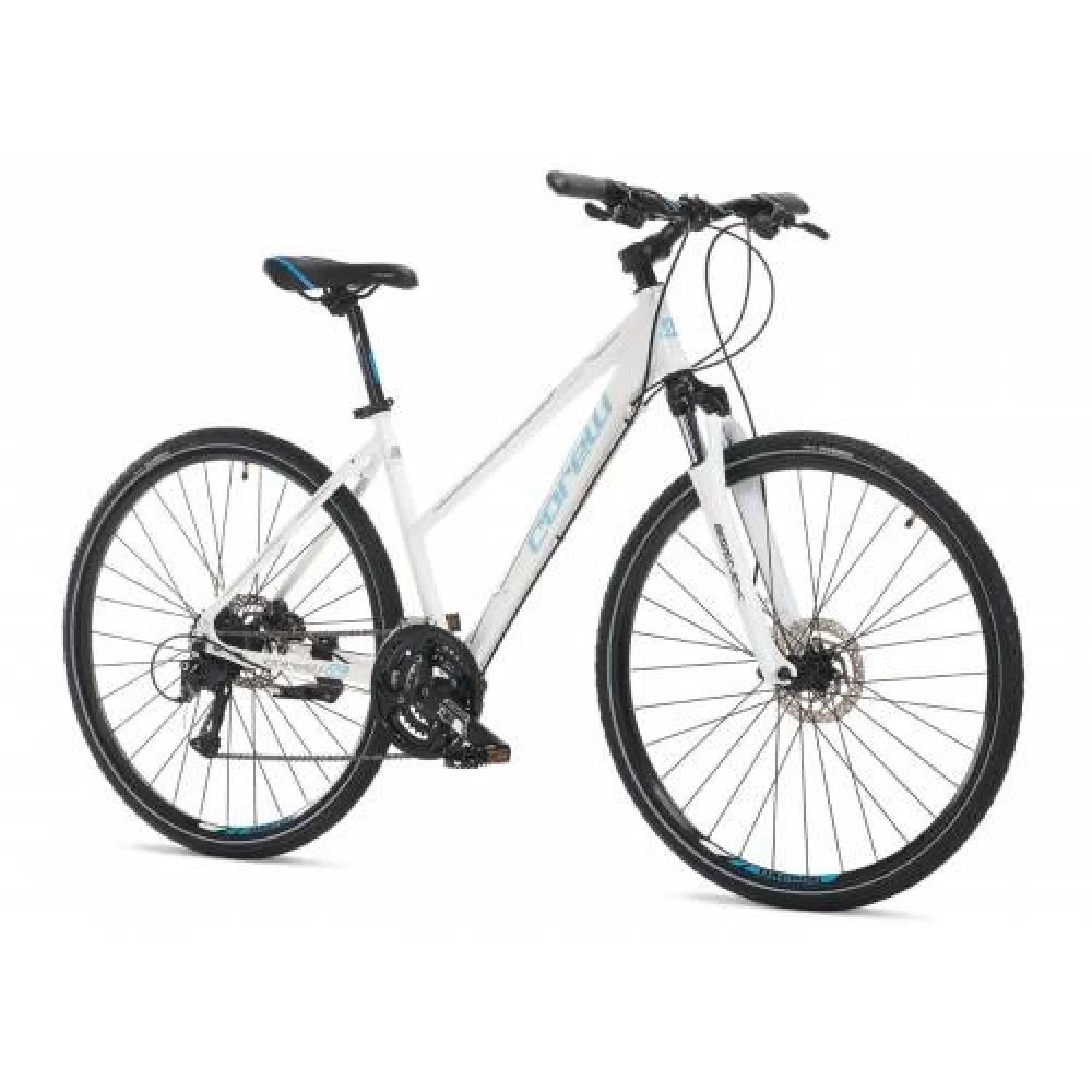 Corelli Like 2.0 HD Fren Altus 24 Vites 28 Jant Bayan Şehir Tur Bisikleti Beyaz Mavi 18 Kadro