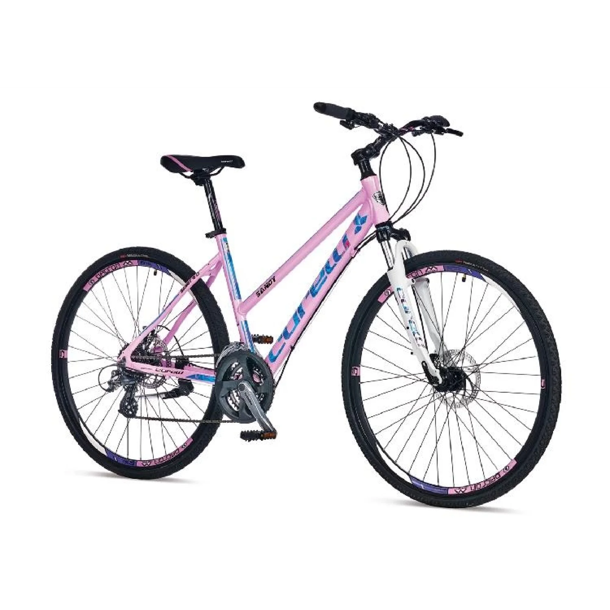 Corelli Sandy 7.0 HD Disk Fren Altus 21 Vites 28 Jant Bayan Şehir Bisikleti Pembe Mavi 18 Kadro