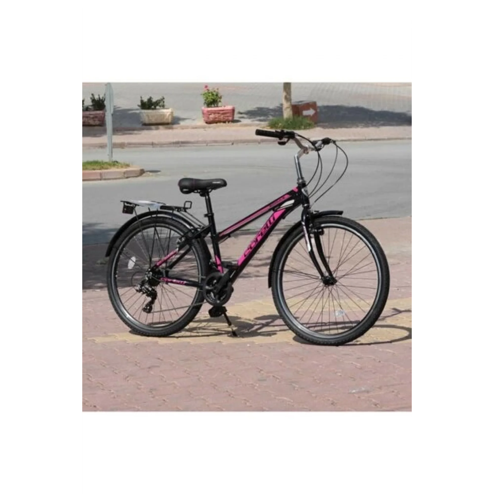 Corelli Schule V Fren 21 Vites 26 Jant Bayan Şehir Bisikleti Siyah Fuşya 16 Kadro