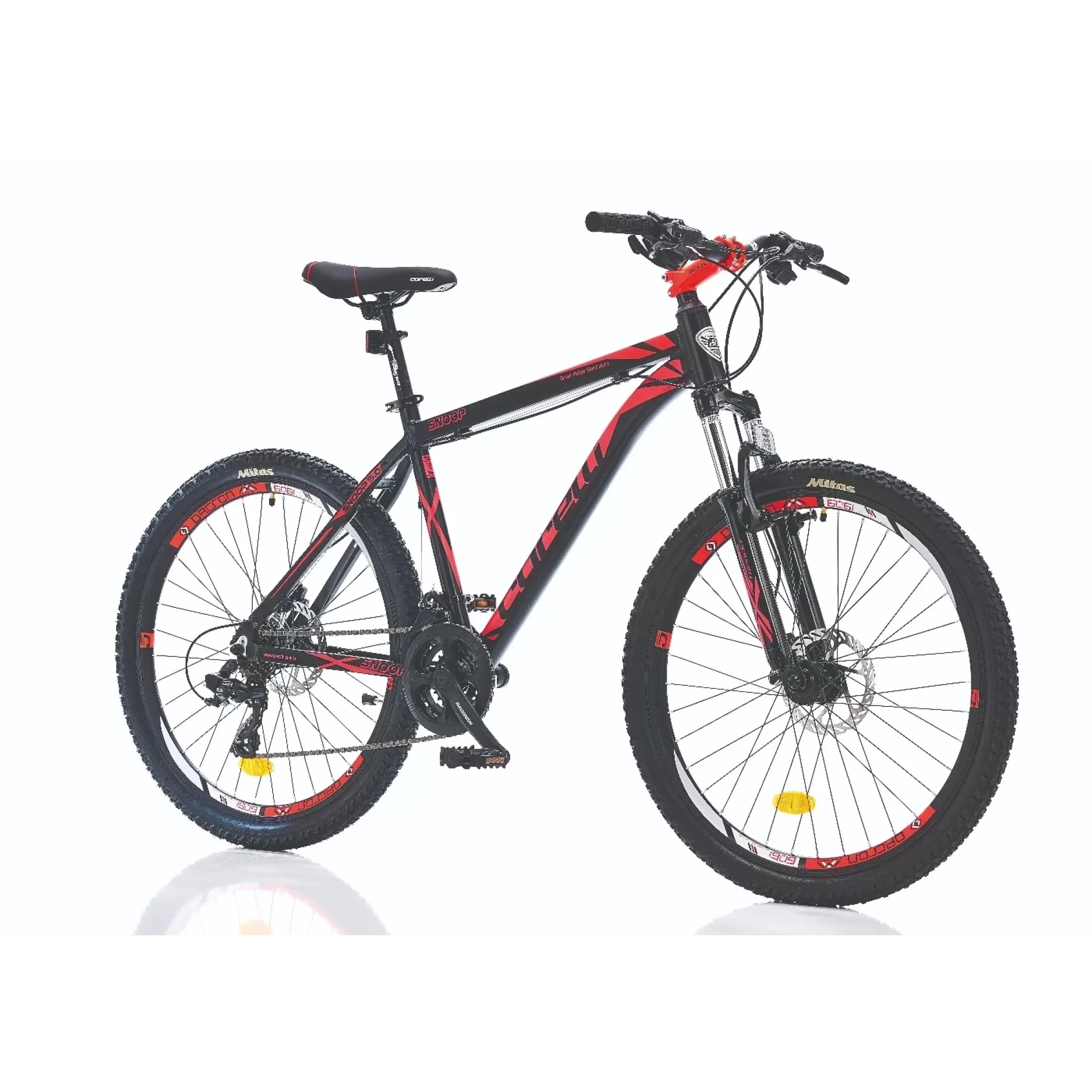 Corelli Snoop 5.3 HD Fren 21 Vites 29 Jant Dağ Bisikleti Siyah Neon Kırmızı 18 Kadro