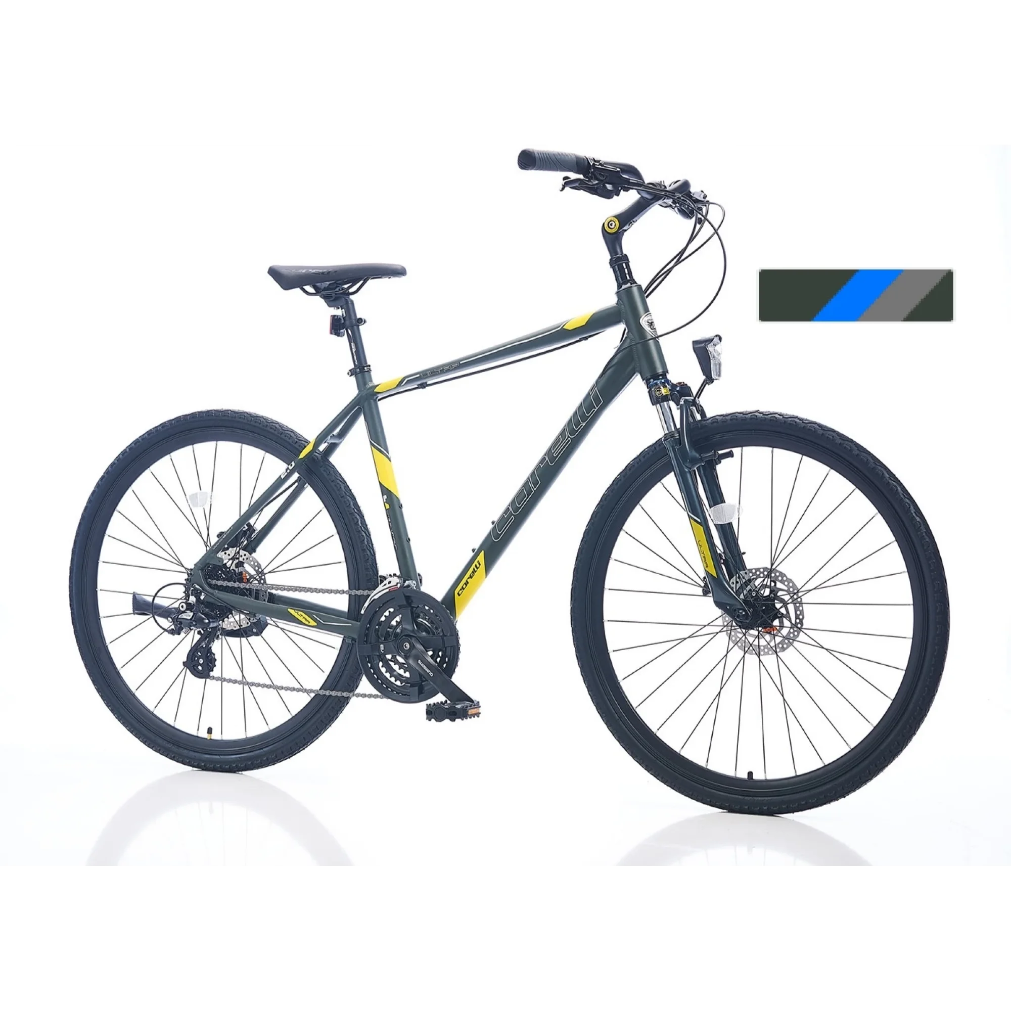 Corelli Ultar 2.0 HD Fren Altus 24 Vites 28 Jant Şehir Tur Bisikleti Siyah Mavi 53 Kadro