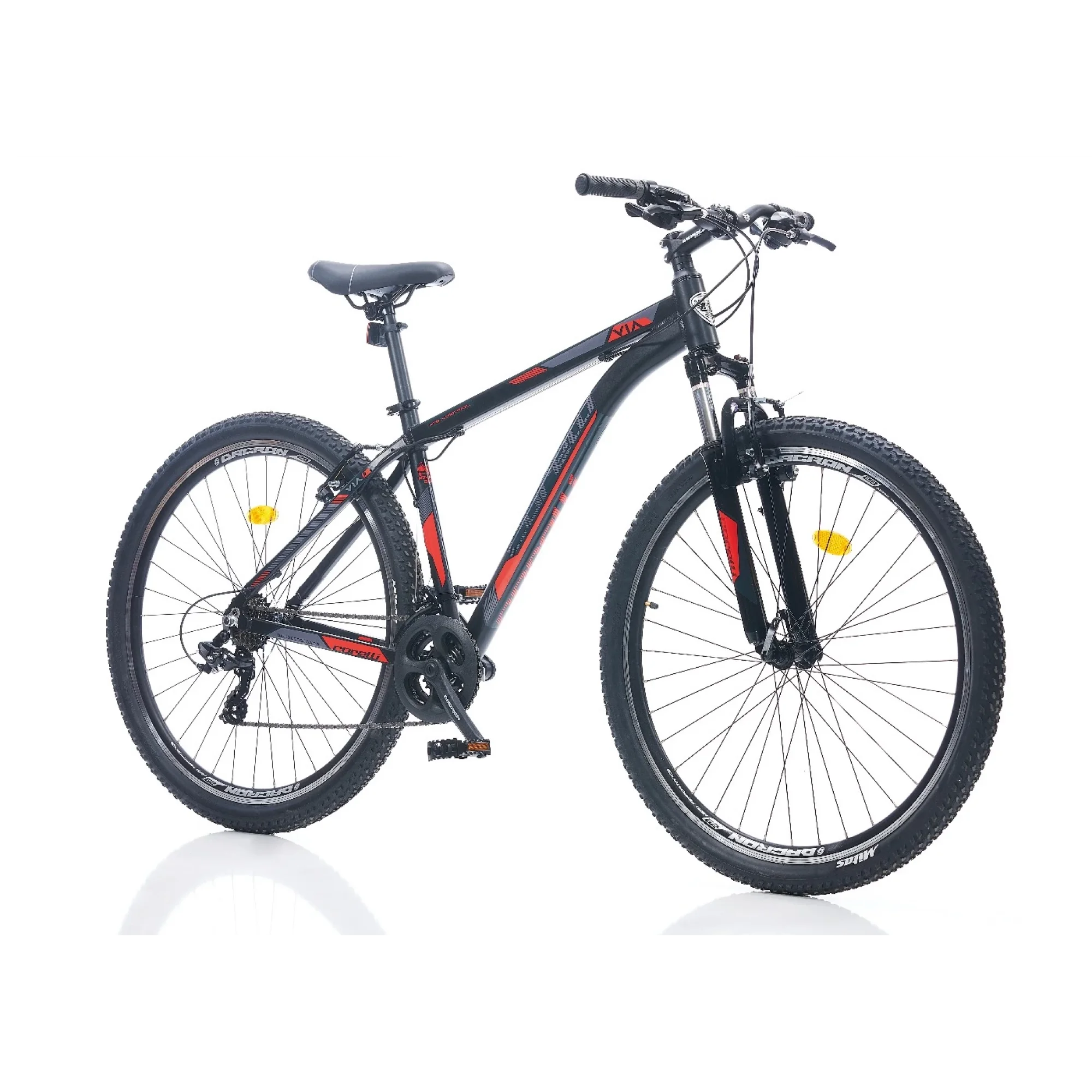 Corelli Via 1.2 V Fren 21 Vites 29 Jant Dağ Bisikleti Siyah Kırmızı Gri 18 Kadro