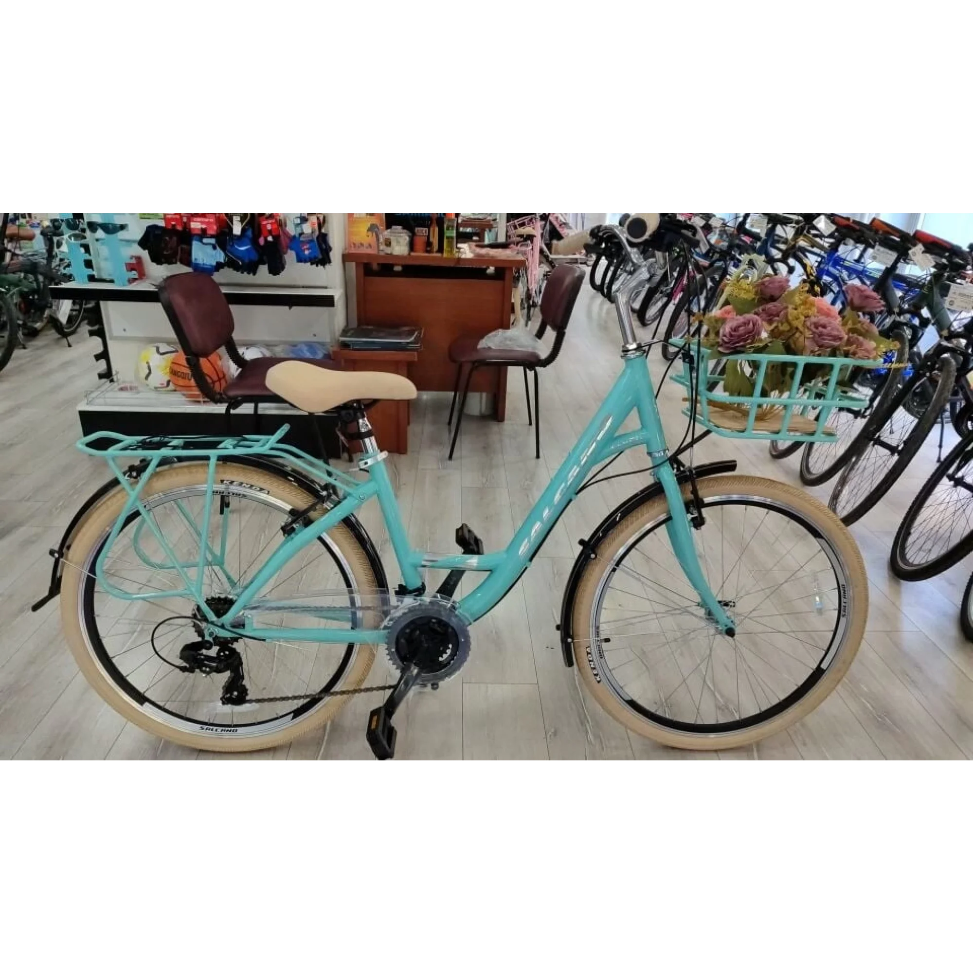 Salcano Flyer 24 V Fren 21 Vites 24 Jant Şehir Bisikleti Turkuaz Gümüş