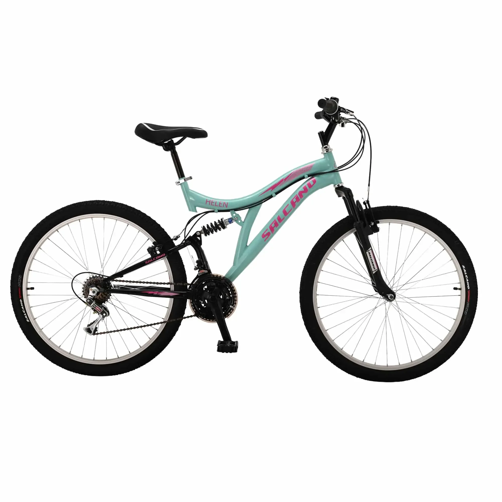 Salcano Helen 24 Jant V-Fren Mint Yeşili Pembe Dağ Bisikleti 14 Kadro