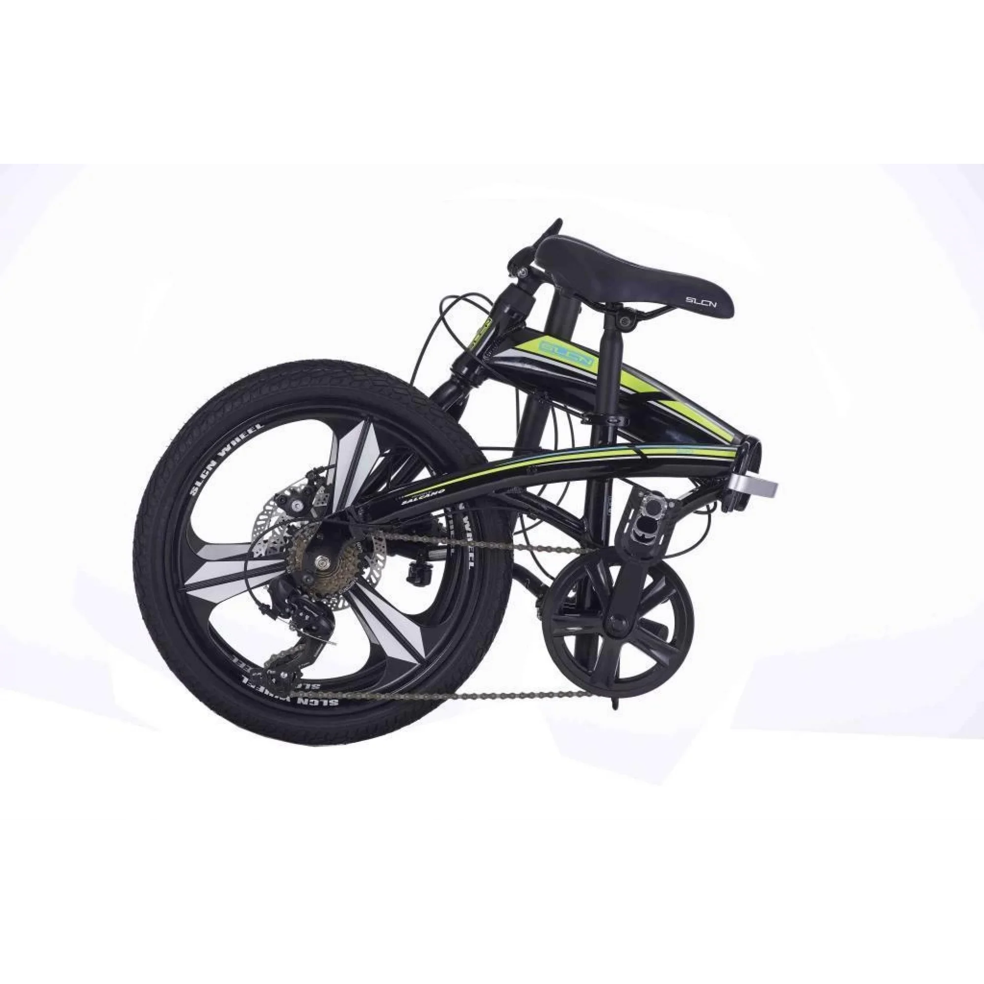 Salcano SLCN300 20 MD Disk Fren 6 Vites 20 Jant Katlanır Bisiklet Mat Siyah Sarı