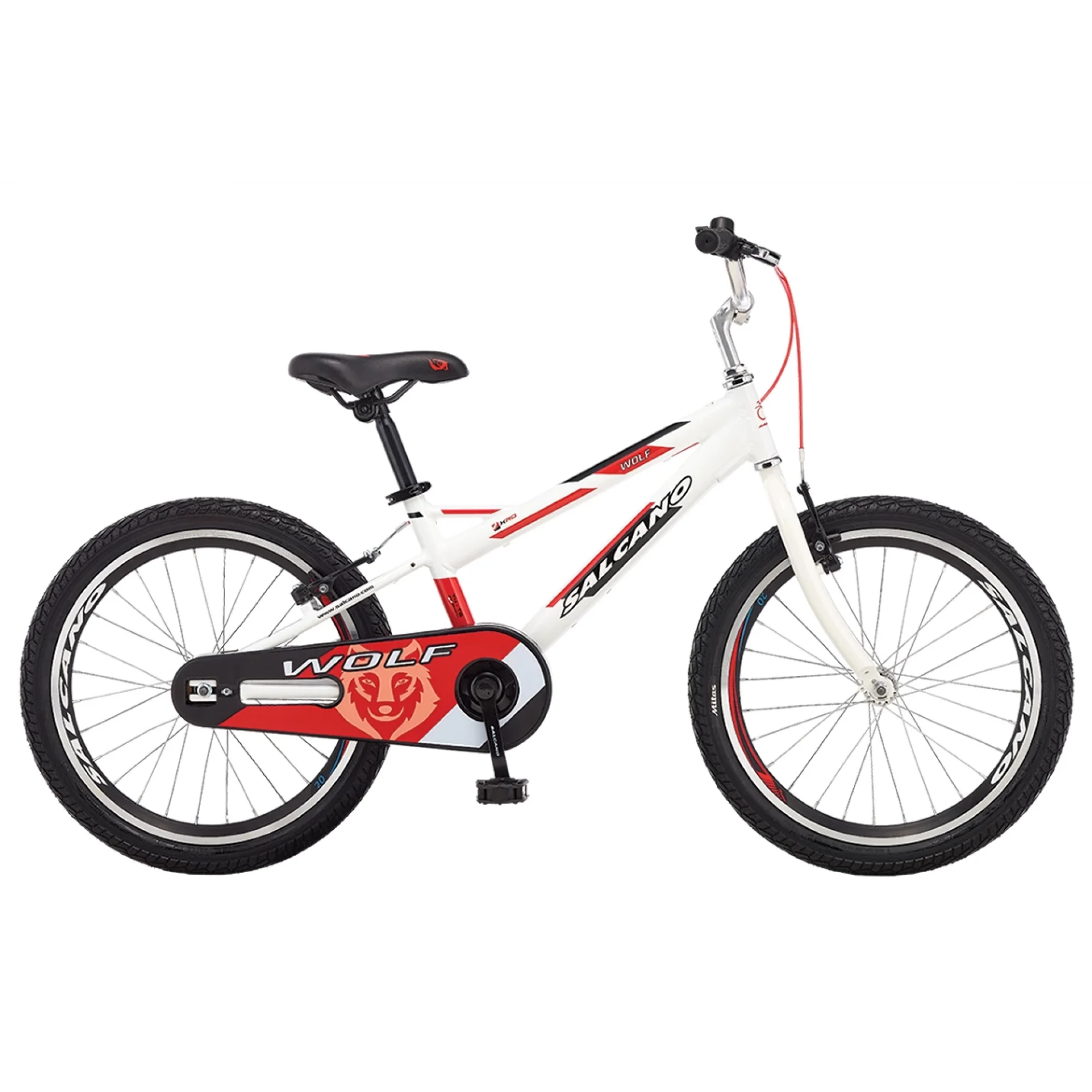Salcano Wolf 16 V Fren Alüminyum Kadro 16 Jant Çocuk Bisikleti Beyaz Kırmızı