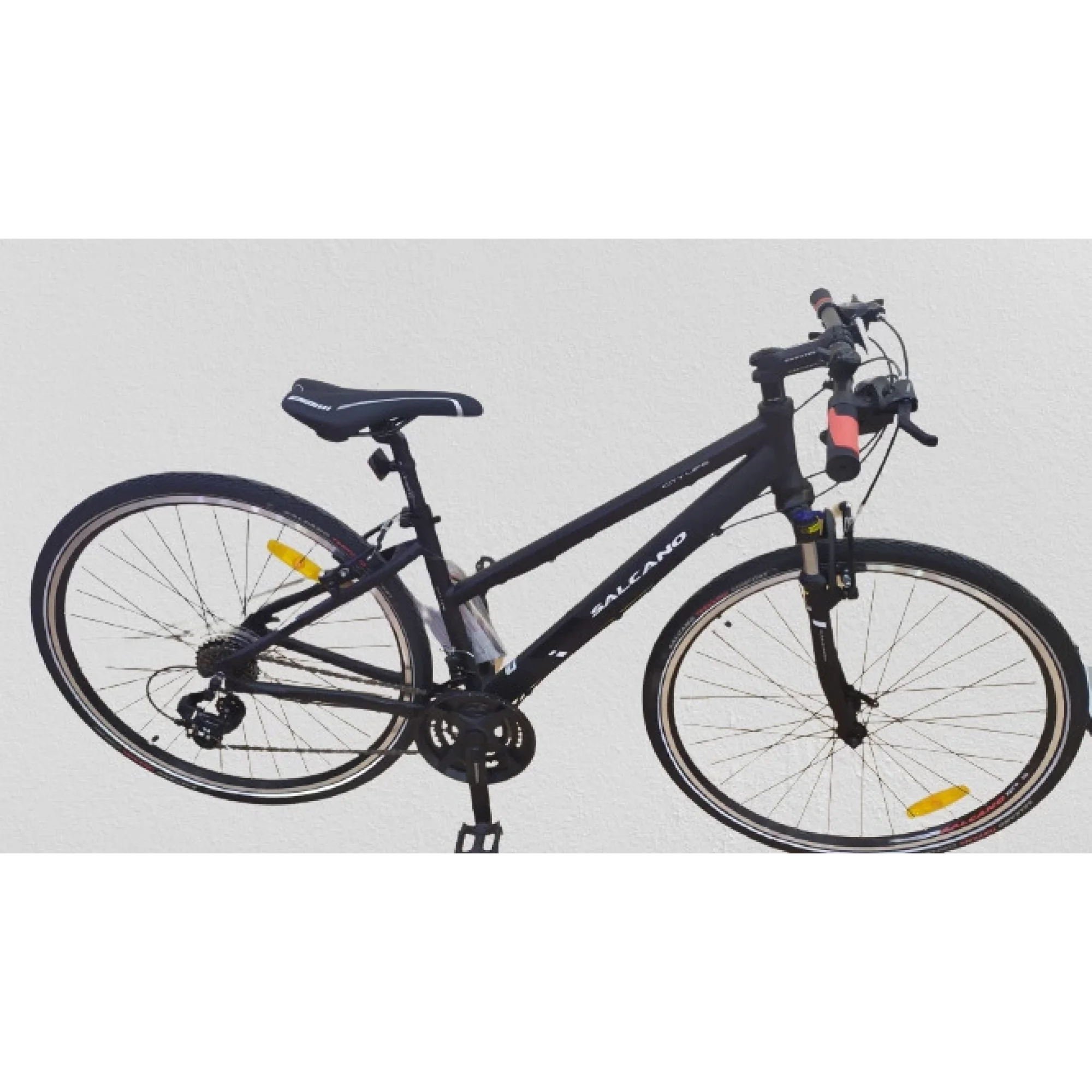 Salcano City Life 21S Unisex V Fren 21 Vites 28 Jant Şehir Bisikleti Siyah Kırmızı 16 Kadro