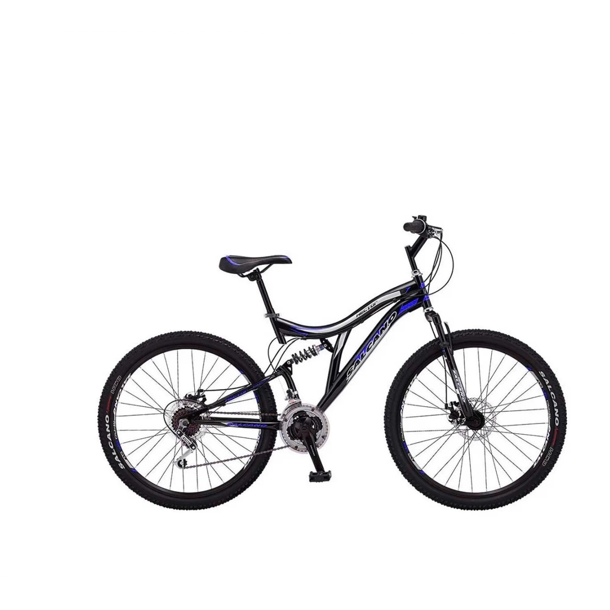Salcano Hector 24 MD Disk Fren 21 Vites Çift Amortisörlü 24 Jant Dağ Bisikleti Siyah Mavi