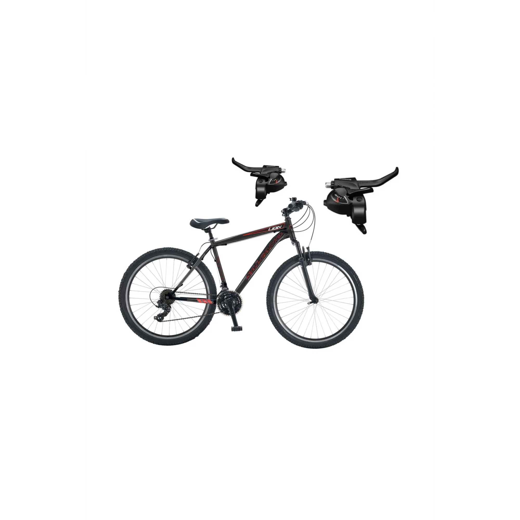 Salcano Lion 26 V Fren 21 Vites 26 Jant Dağ Bisikleti Siyah Kırmızı 18 Kadro