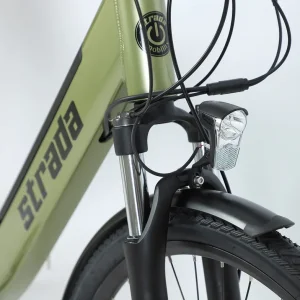 Strada E-Lite Elektrikli Bisiklet 250W 28 Jant 8 Vites Şehir Haki Yeşil-Siyah