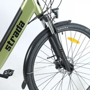 Strada E-Lite Elektrikli Bisiklet 250W 28 Jant 8 Vites Şehir Haki Yeşil-Siyah