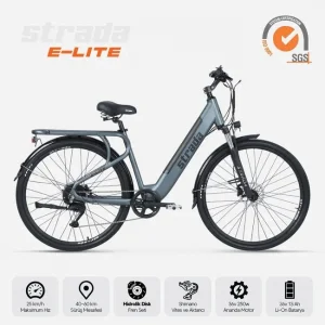 Strada E-Lite Elektrikli Bisiklet 250W 28 Jant 8 Vites Şehir Antrasit