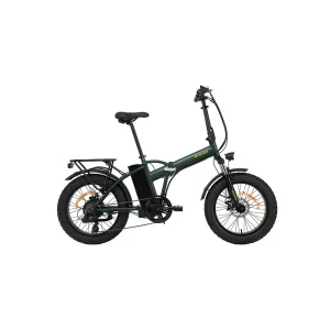 Bisan E-Folding F2 Shimano 7 Vites Disk Fren 20 Jant Elektrikli Katlanır Bisiklet Haki Sarı