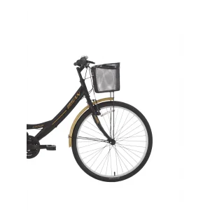 Bisan Lotus 24 V Fren 21 Vites 24 Jant Kadın Şehir Bisikleti Mat Siyah Gold 34 Kadro