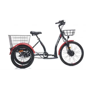 Carraro ePack 2.1 HD Fren 3 Vites 24 Jant Elektrikli Şehir-Kargo Bisikleti Mat Siyah Kırmızı Gri