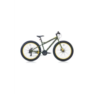 Carraro Fat Bike HD Fren 21 Vites 26 Jant Fat Bike Bisiklet Mat Haki Yeşil Sarı 43 Kadro